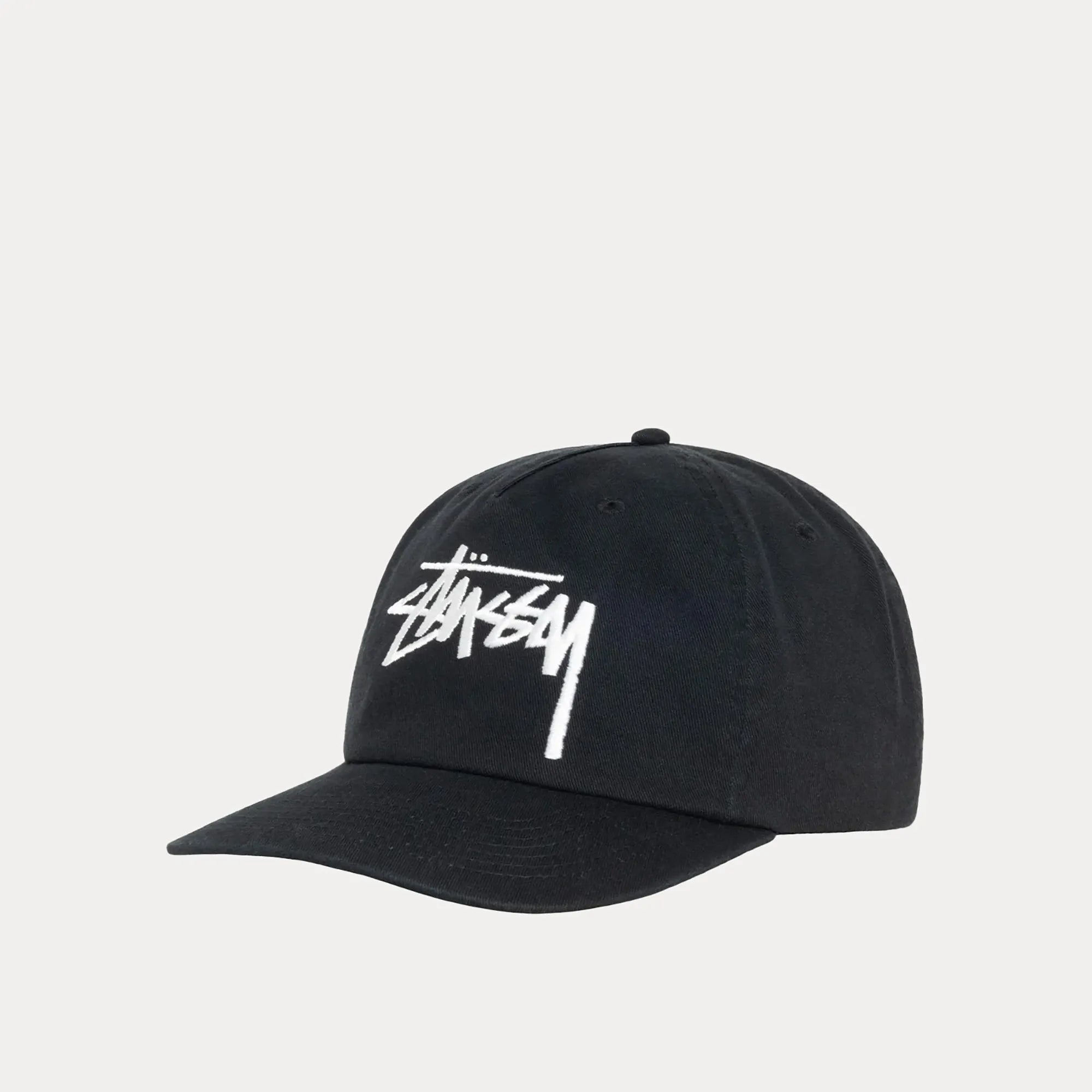 Stussy Big Stock Mid Depth Cap, shadow black