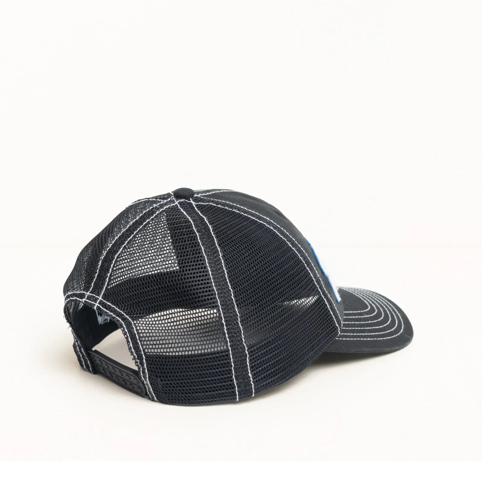 Stussy Burly Threads Trucker Cap, black — available at Norwood