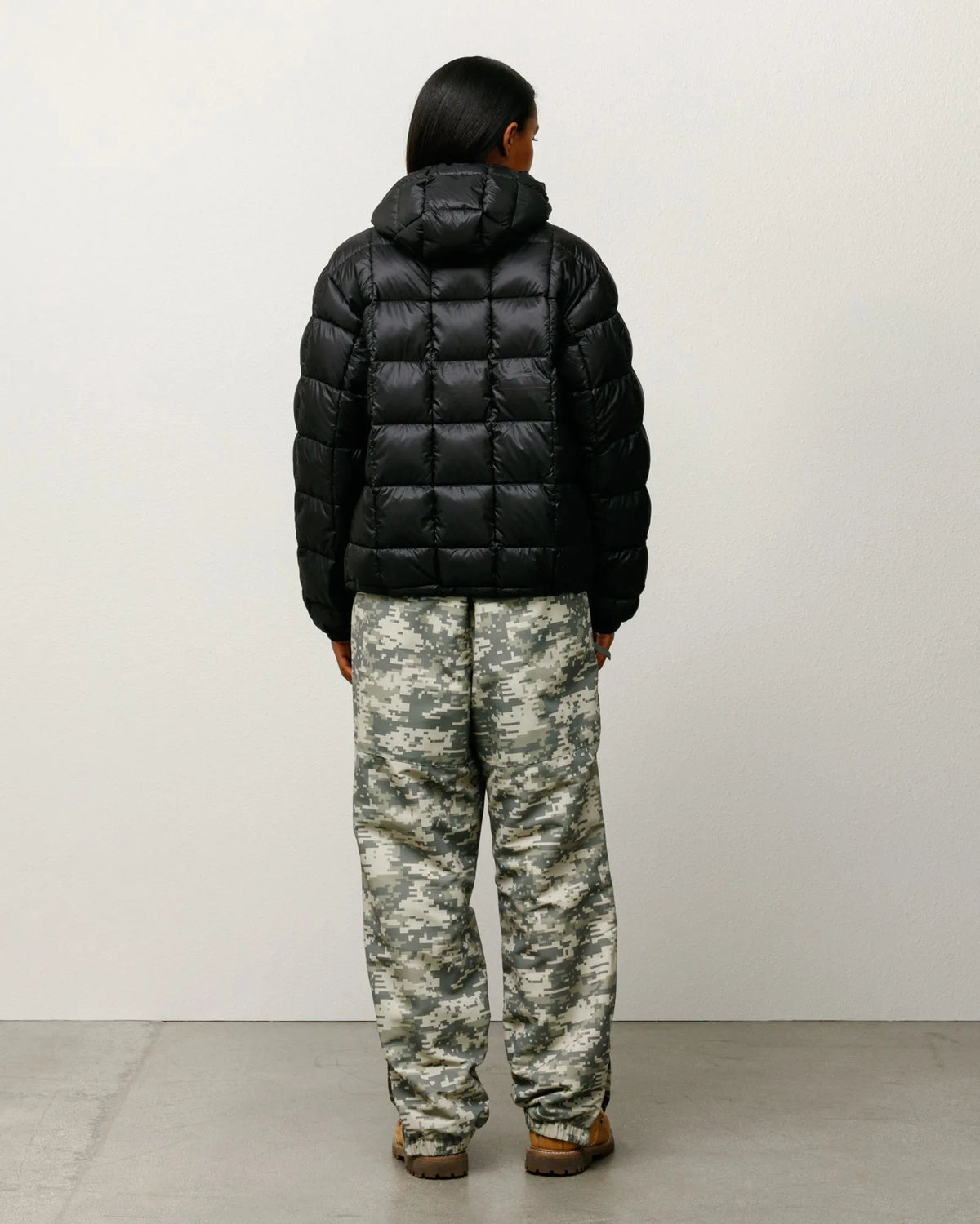 Stussy Midweight Hooded Puffer, black — available at Norwood