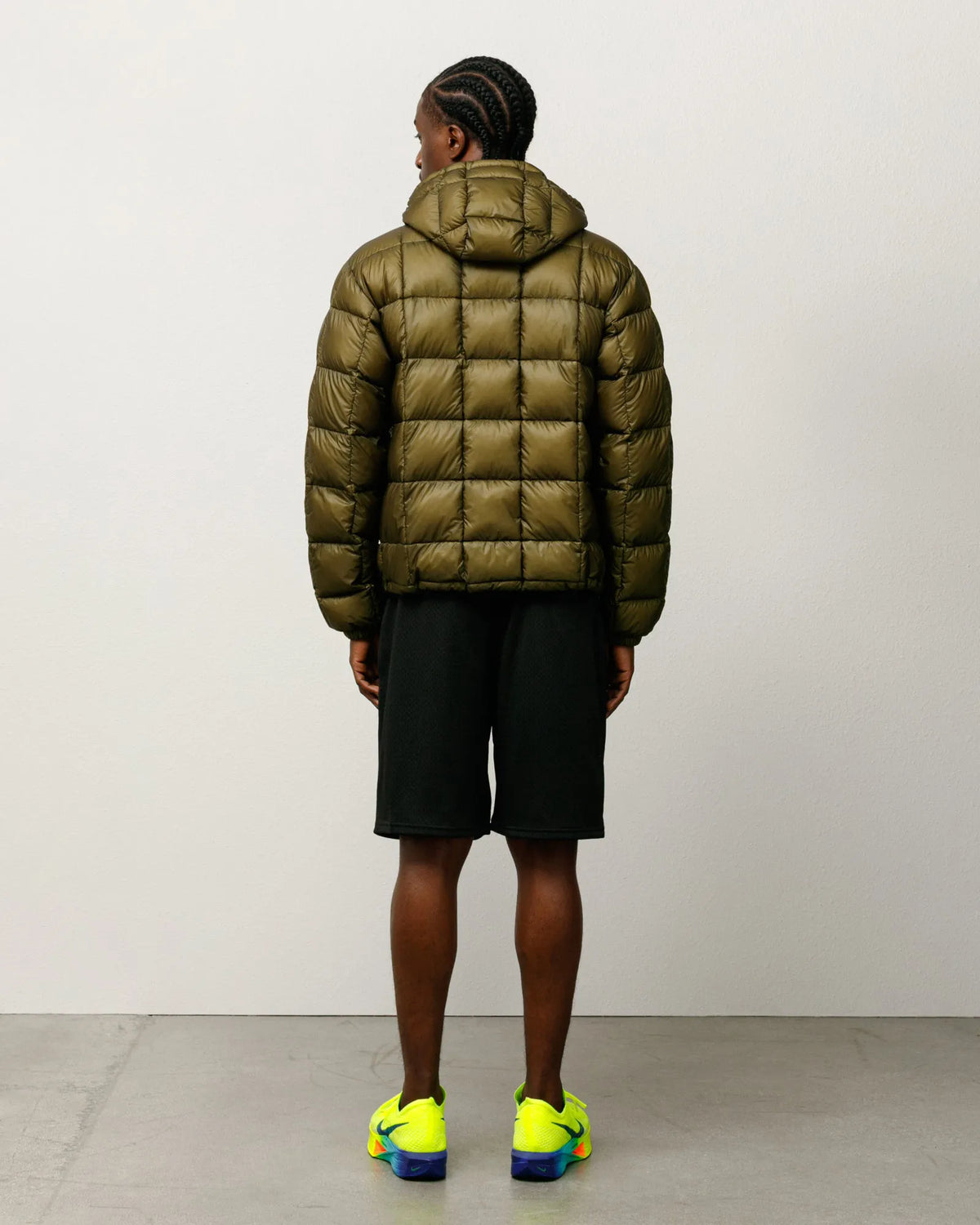 Stussy Midweight Hooded Puffer, olive — available at Norwood