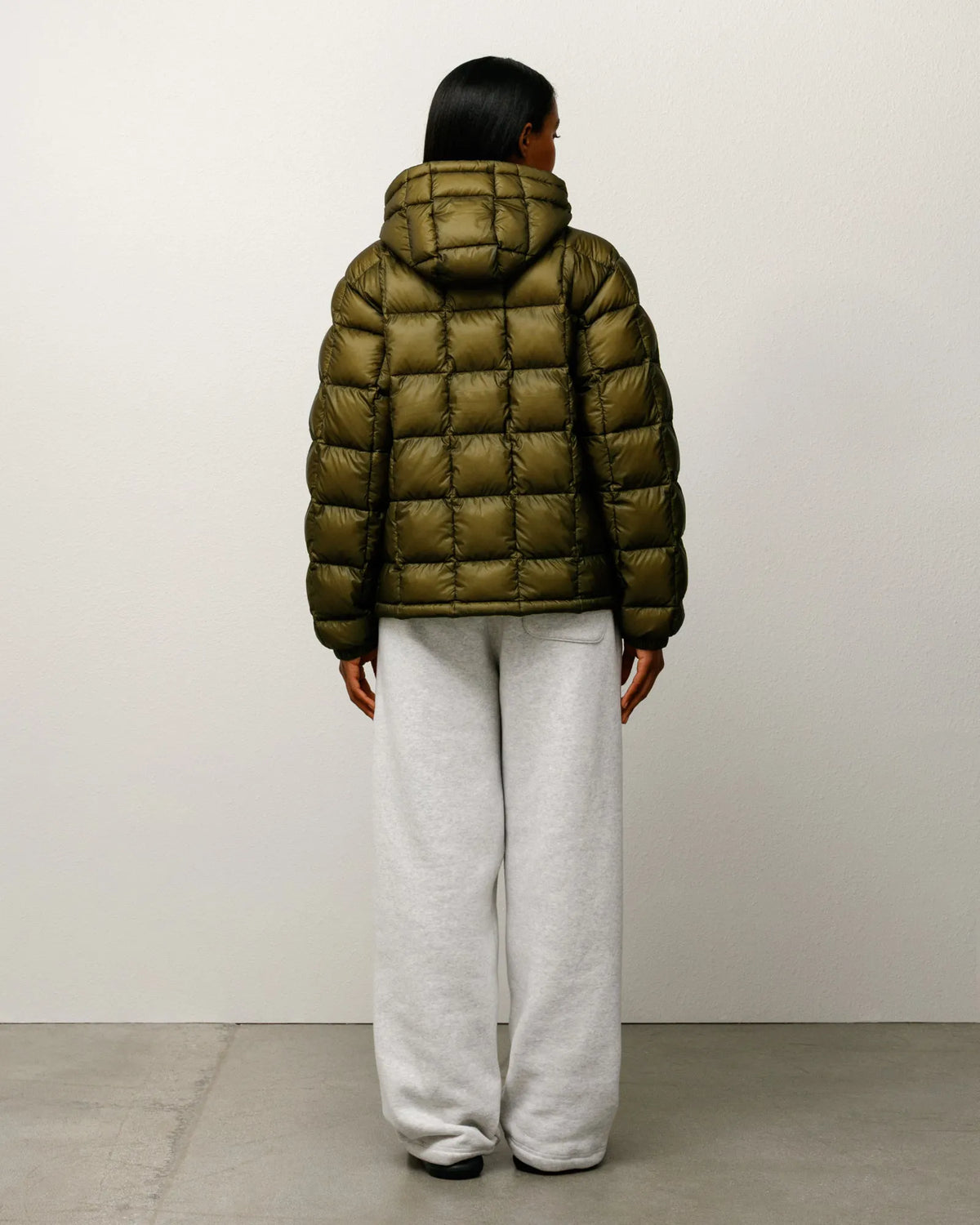 Stussy Midweight Hooded Puffer, olive — available at Norwood