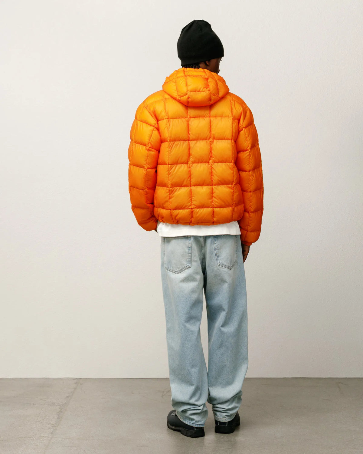 Stussy Midweight Hooded Puffer, orange — available at Norwood