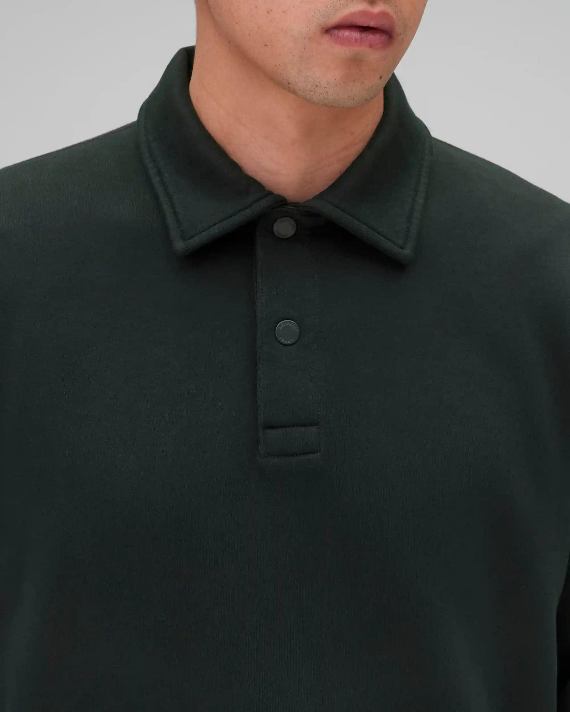 Reigning Champ Midweight Terry Rugby Sweater, petrol — available at Norwood