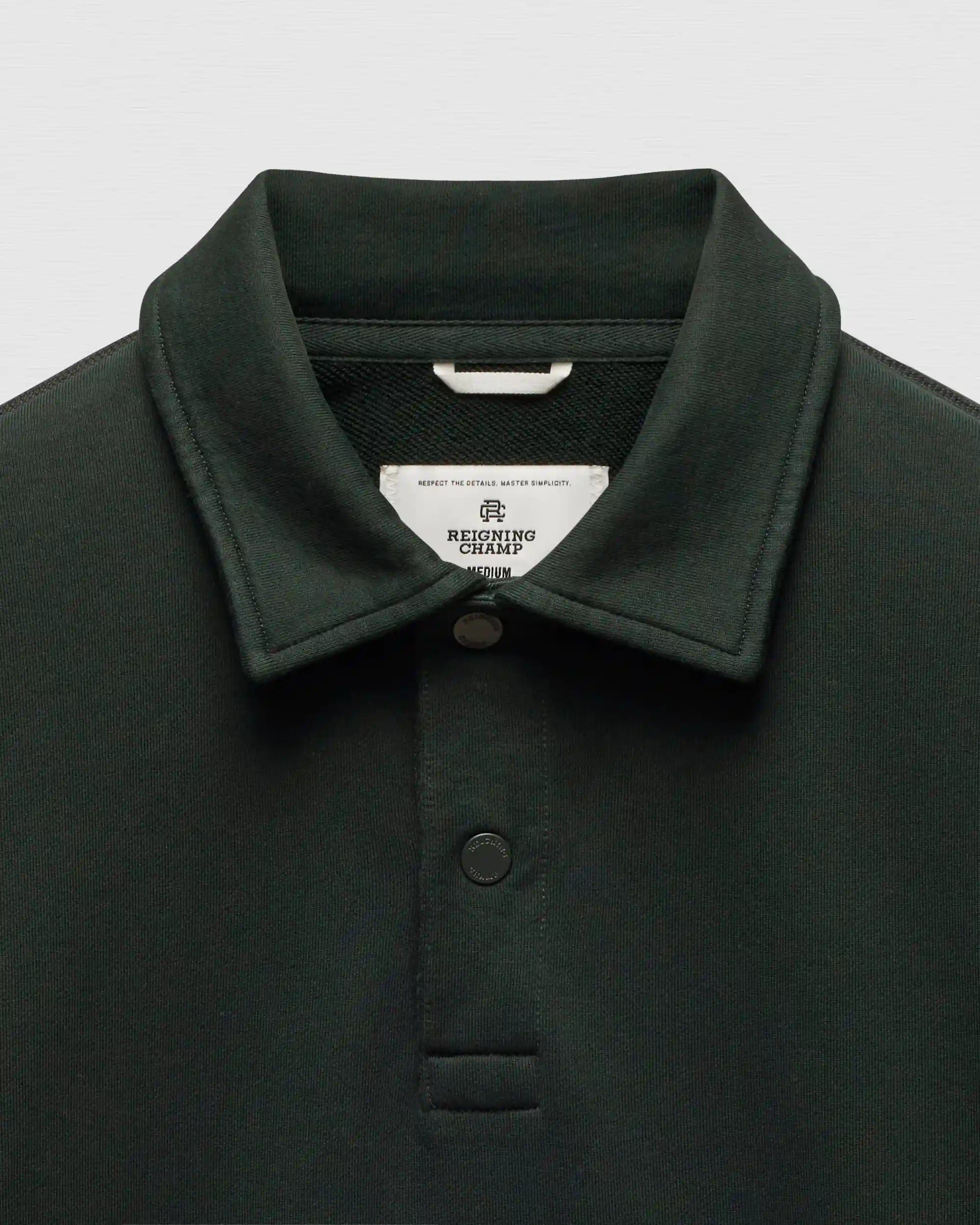 Reigning Champ Midweight Terry Rugby Sweater, petrol — available at Norwood