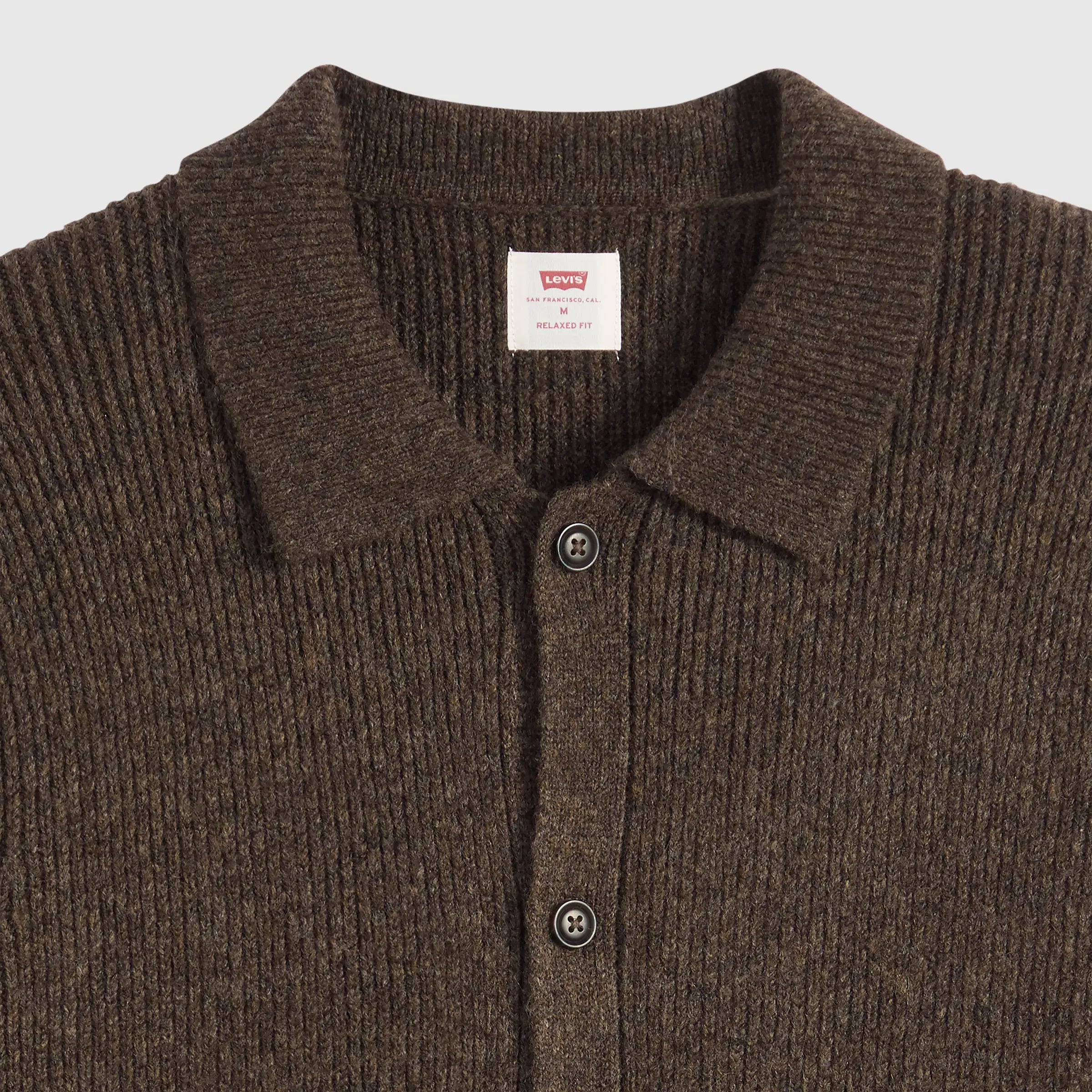 Levi's Catalina Cardigan, chocolate brown heather — available at Norwood
