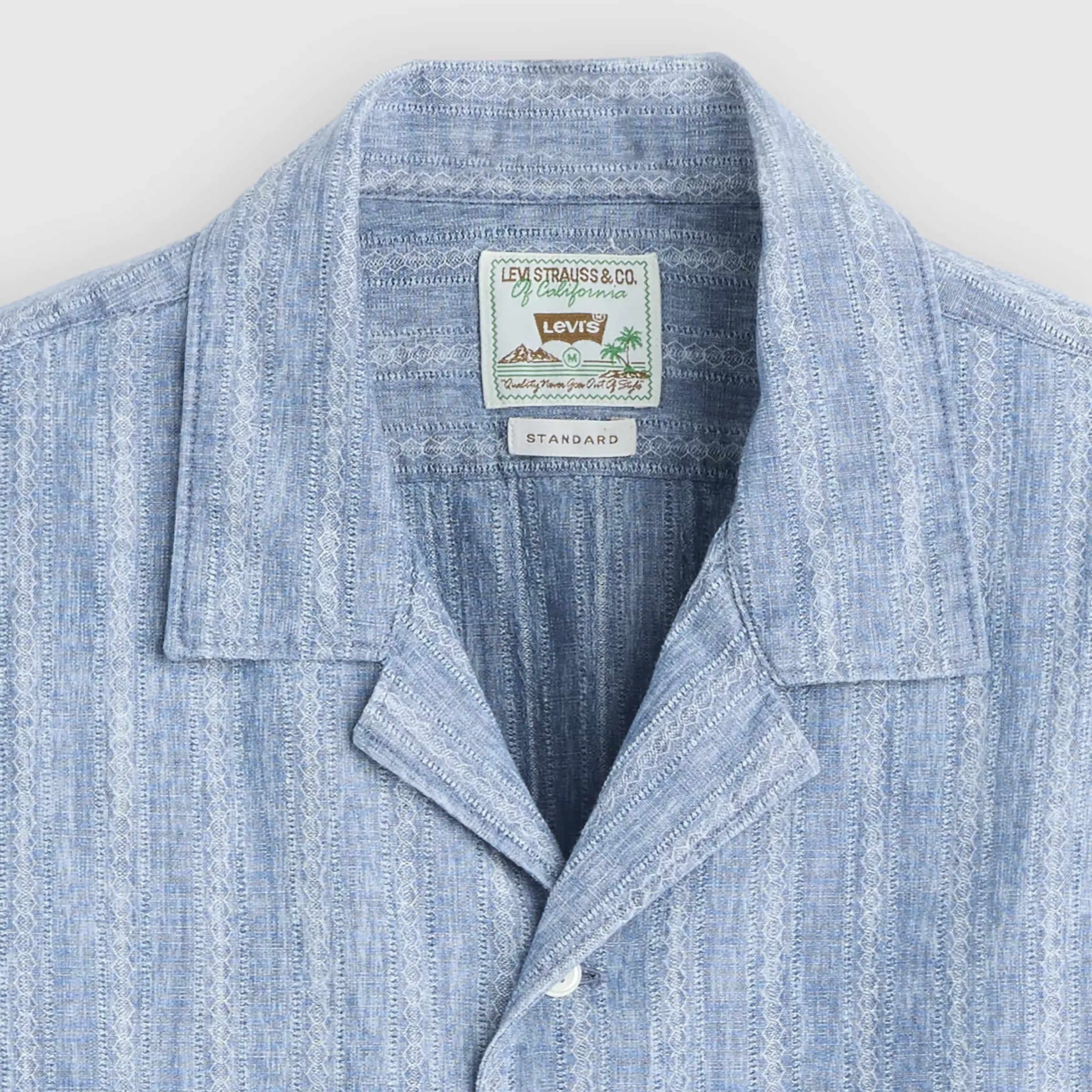 Levi's Sunset No Pocket Camp Shirt, felix indigo dobby — available at Norwood