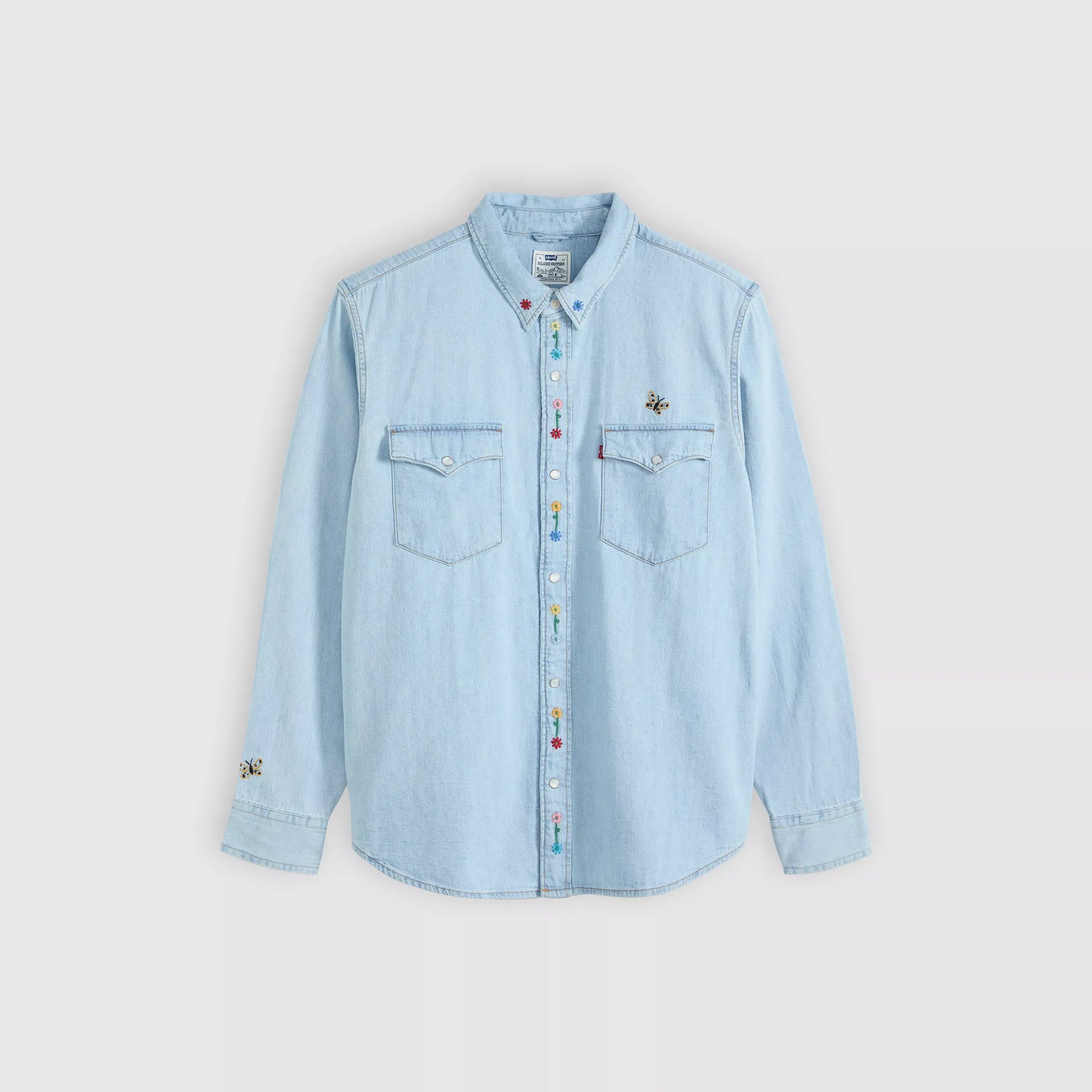 Levi's Relaxed Fit Western Shirt, spring flowers embroidered — available at Norwood