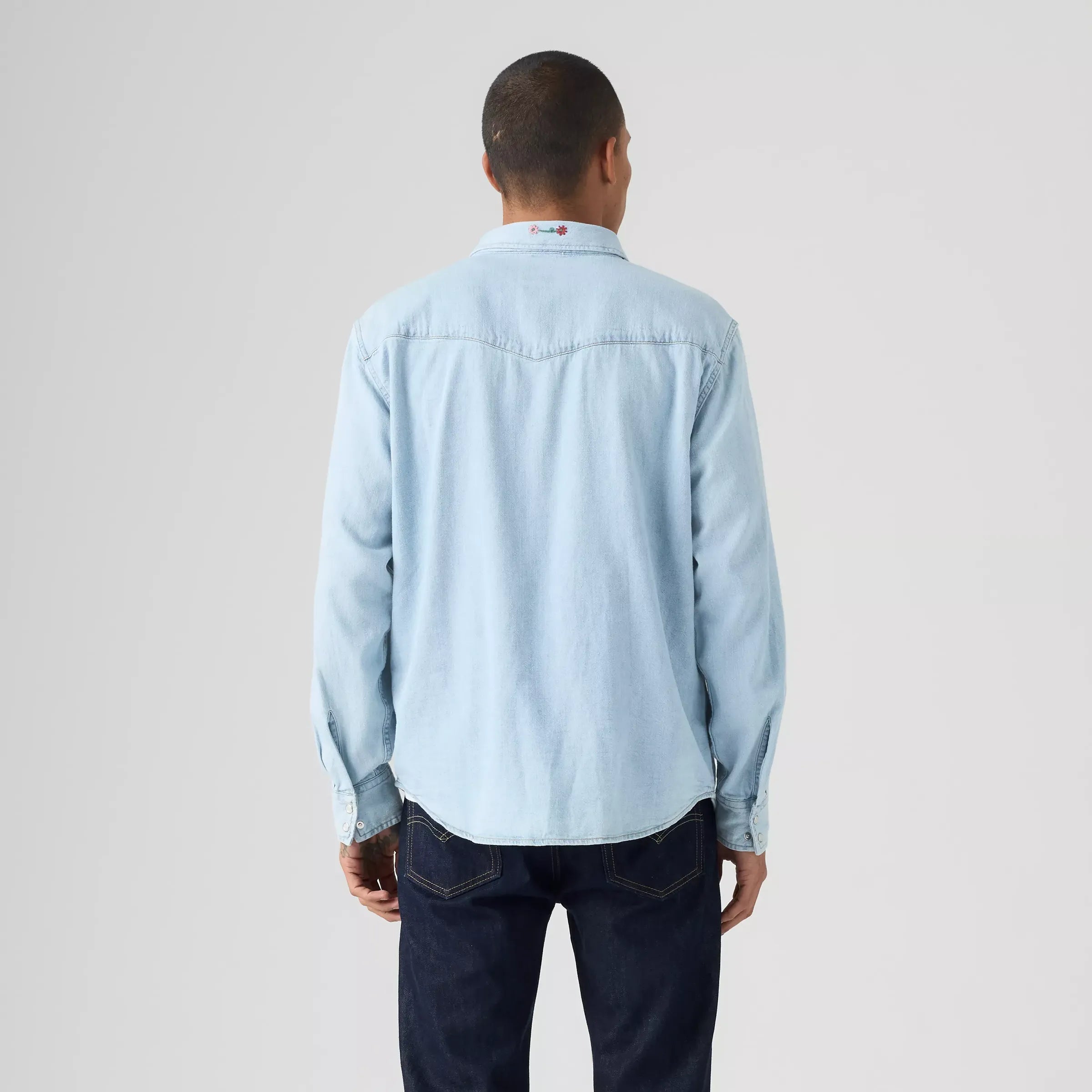 Levi's Relaxed Fit Western Shirt, spring flowers embroidered — available at Norwood