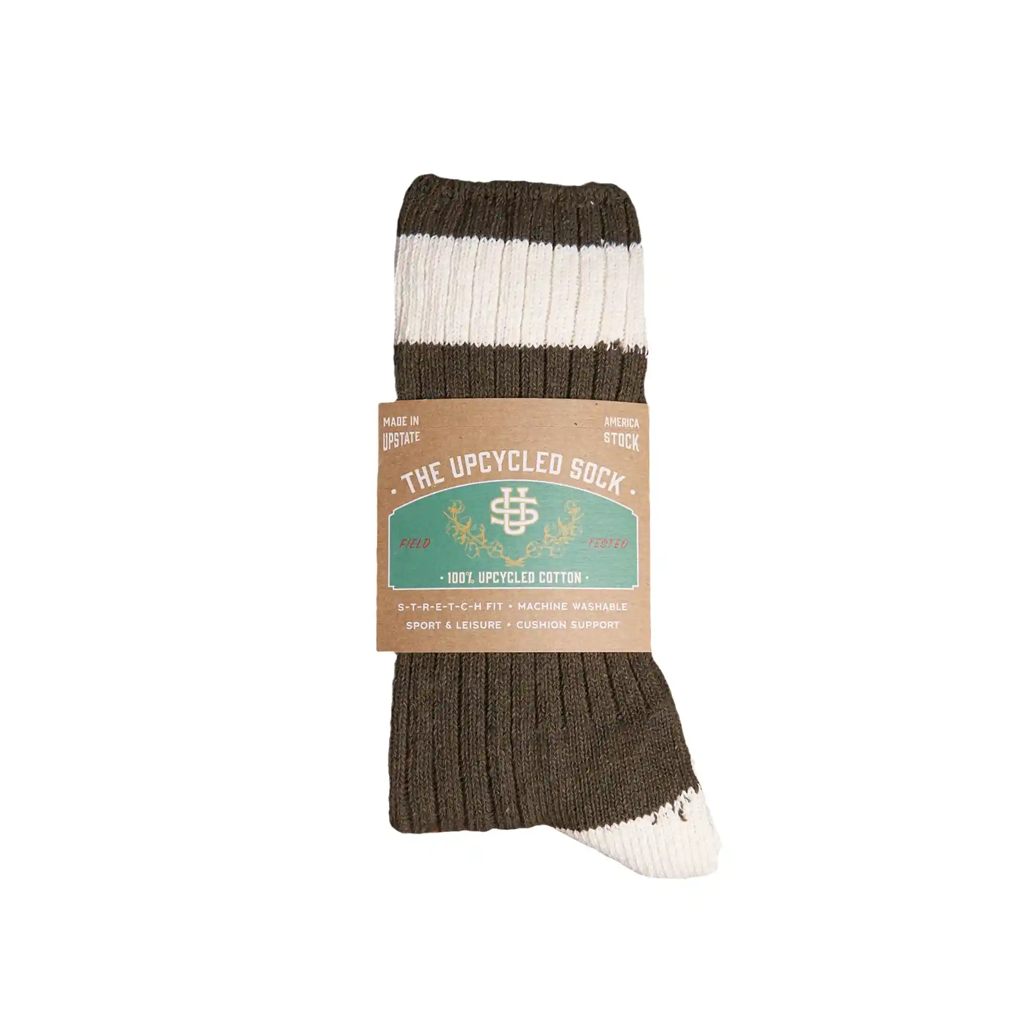 Upstate Stock The Upcycled Sock, olive drab