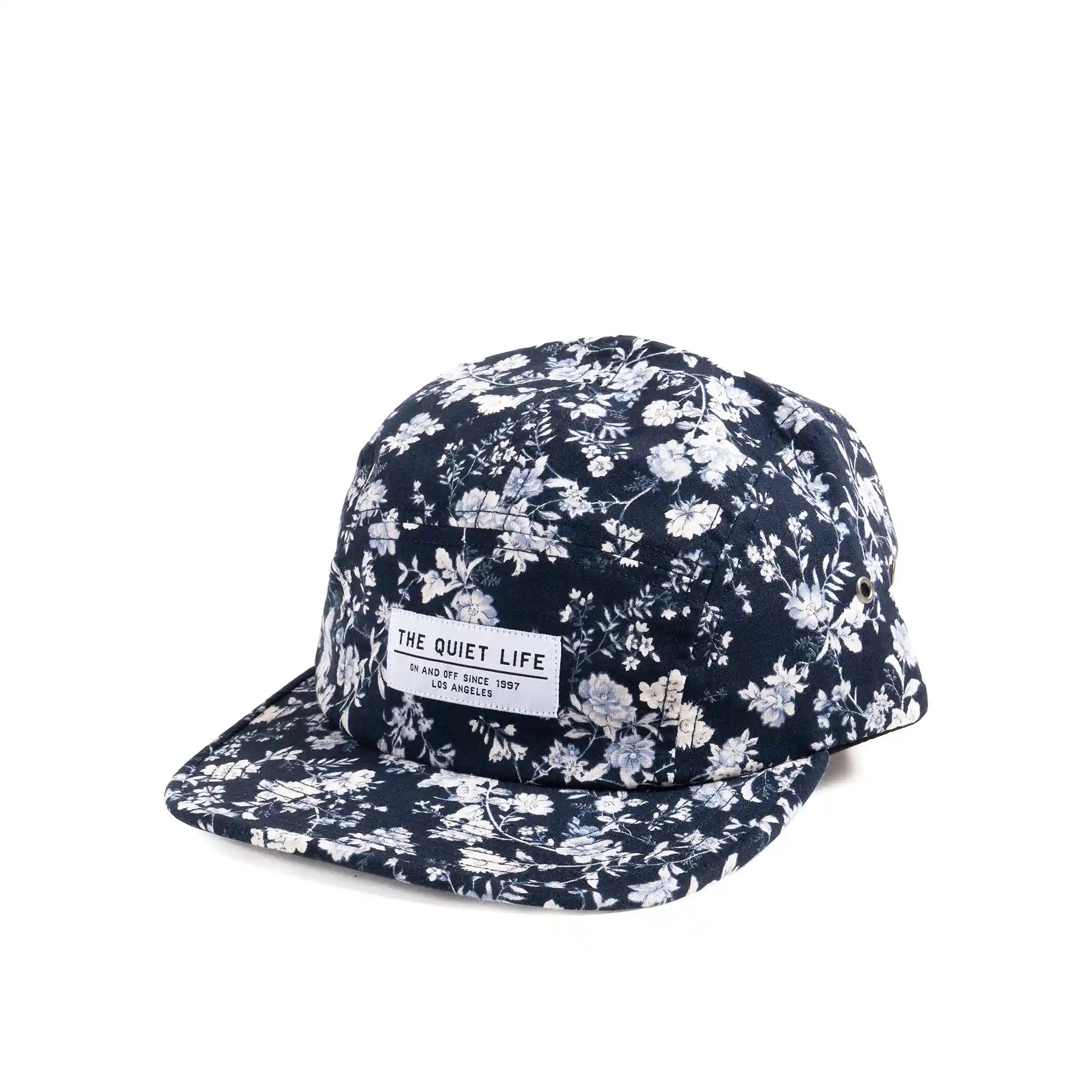 The Quiet life Huntington 5 Panel Camper Hat, navy floral