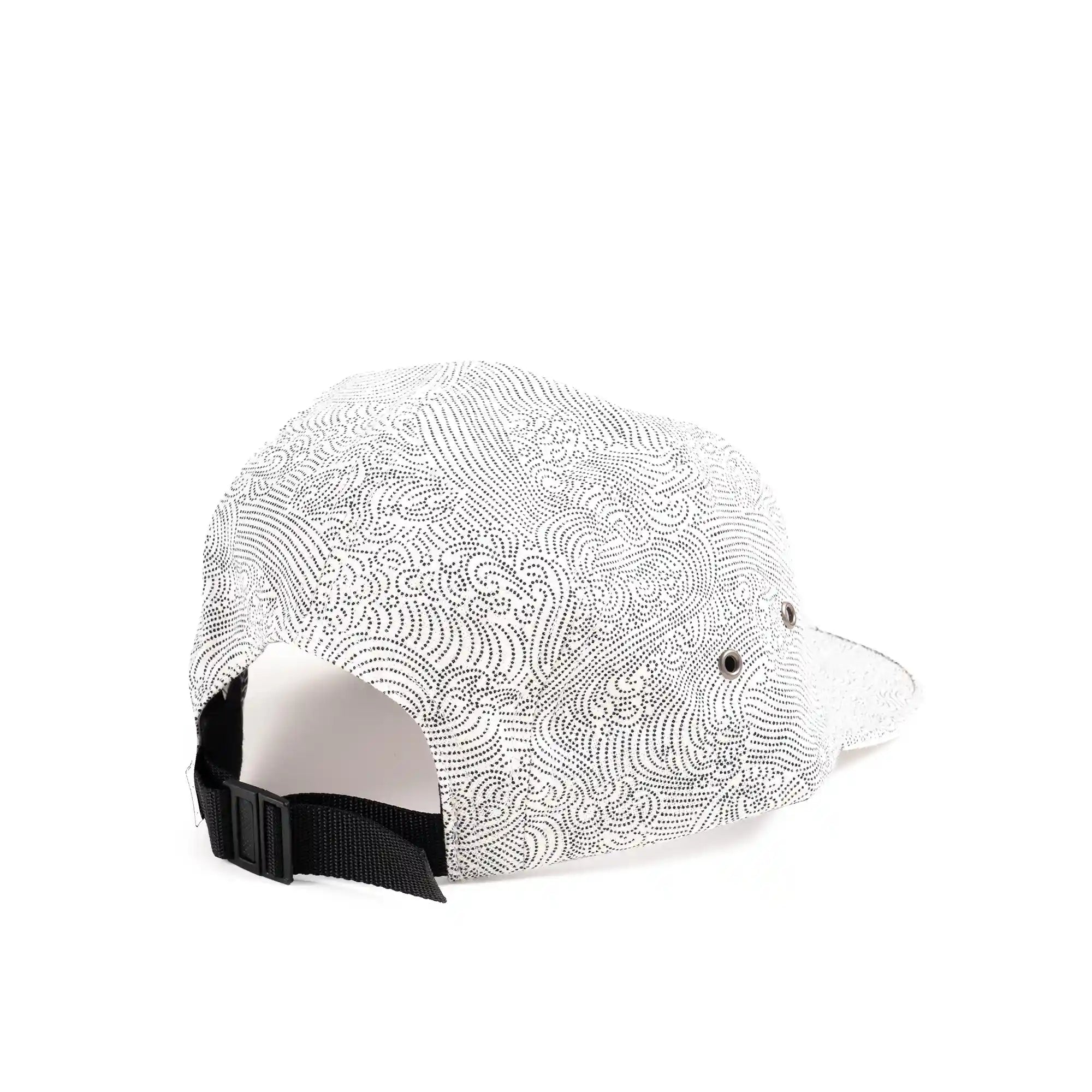 The Quiet life Waves 5 Panel Camper Hat, black / white — available at Norwood