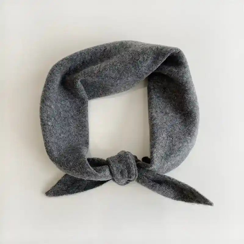 Billy Bamboo Fuzzy Wool Cravat Scarf, neutral | dark gray mélange