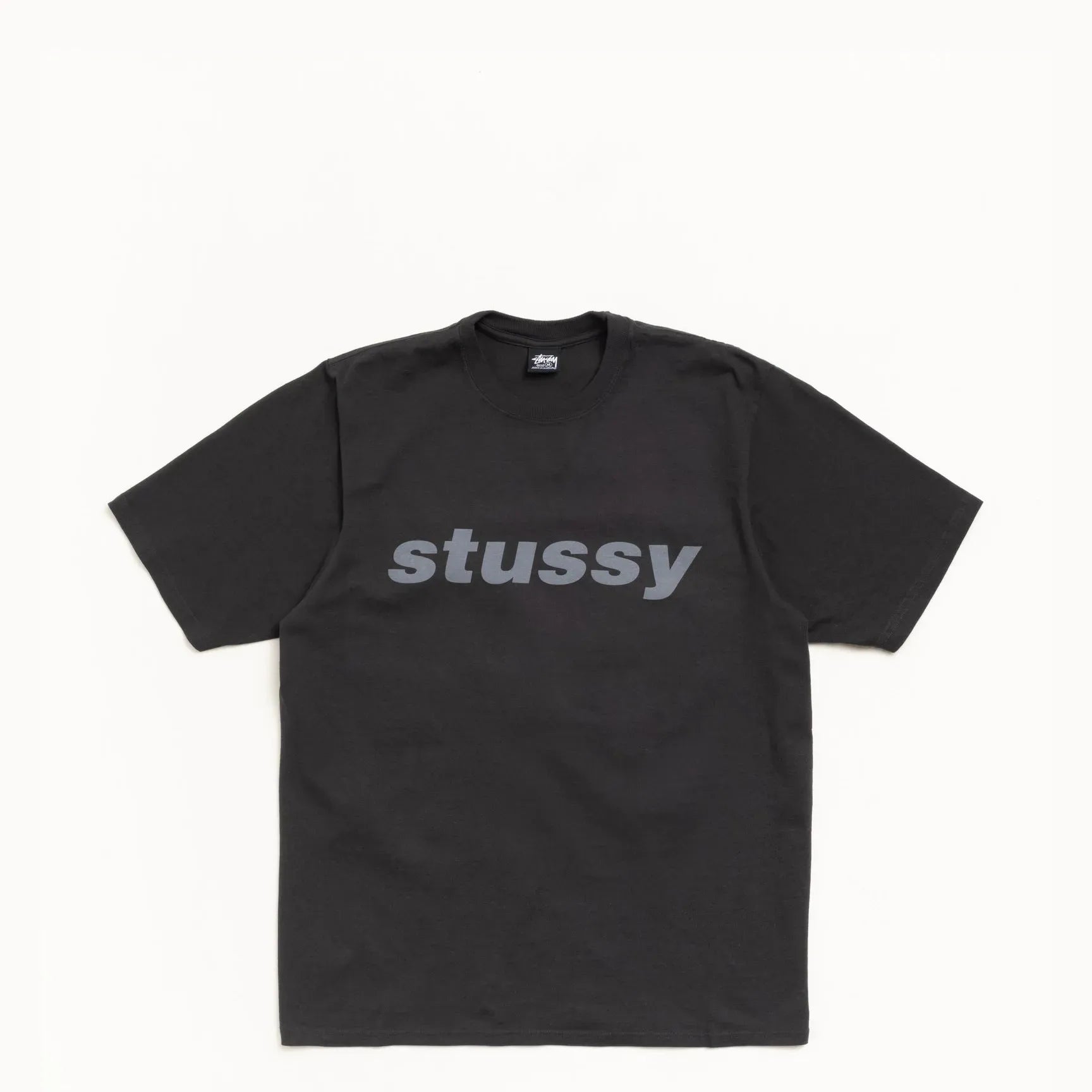 Stussy Shark Pigment Dyed Tee, faded black — available at Norwood