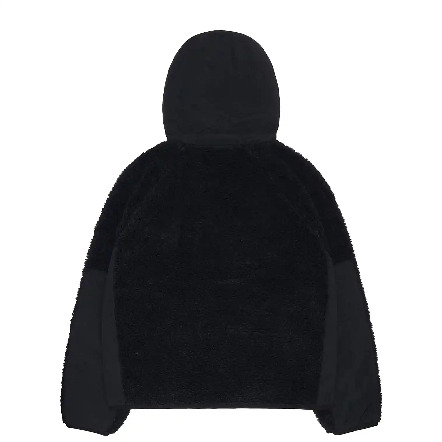 Stussy Sherpa Paneled Hooded Jacket, black — available at Norwood