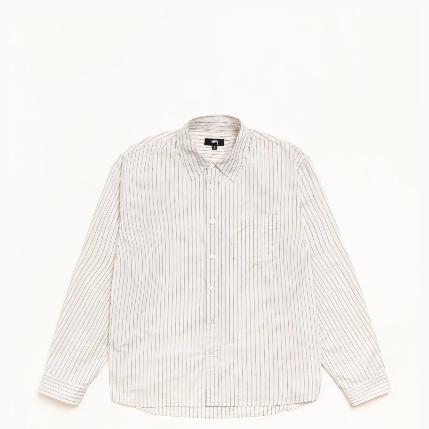 Stussy Standard Shirt, natural stripe — available at Norwood