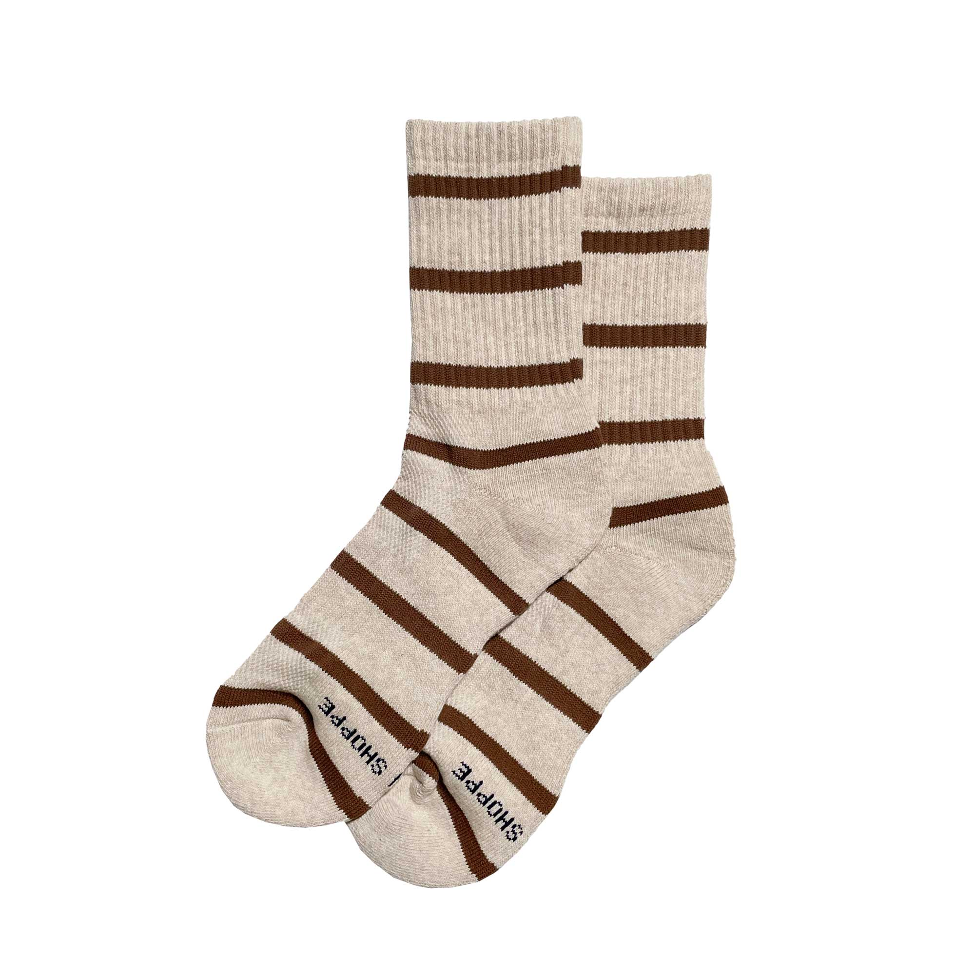 Le Bon Shoppe Womens Striped Boyfriend Socks, Flax Stripe