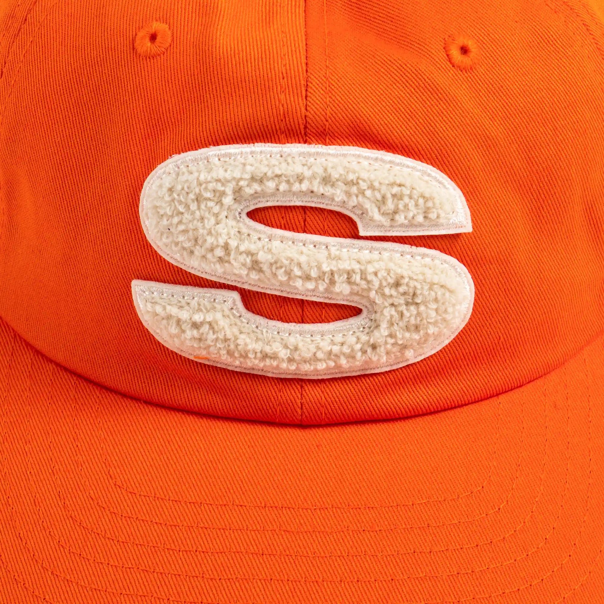 Stussy Chenille S Low Pro Cap, orange — available at Norwood