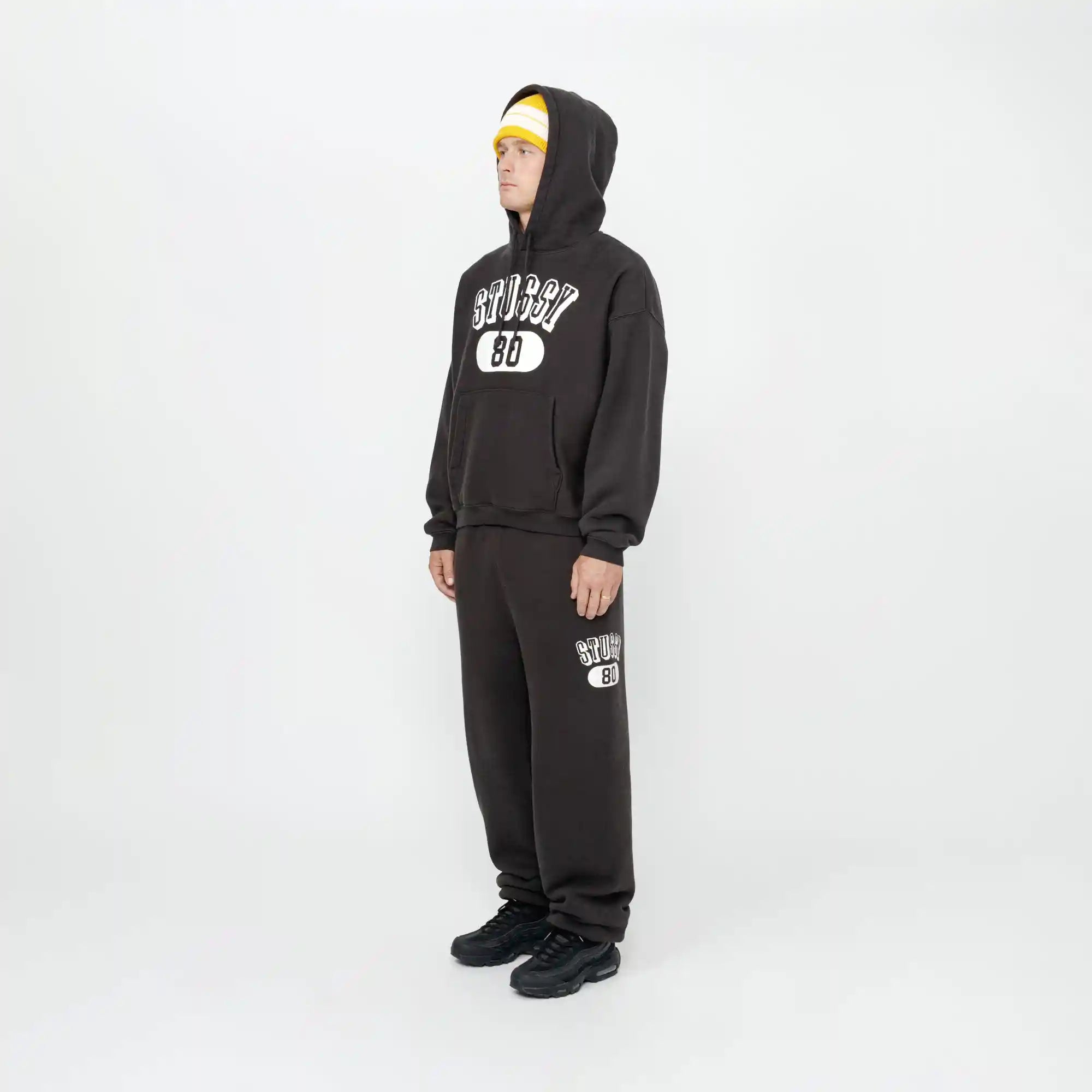 Stussy Stussy 80 Fleece Pant, washed black — available at Norwood