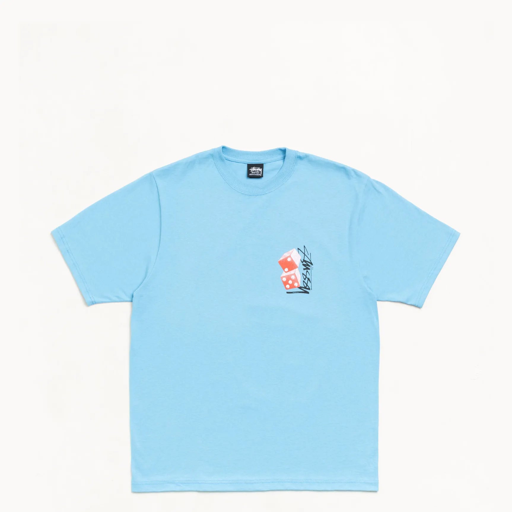 Stussy Tall Dice Tee, sky blue — available at Norwood