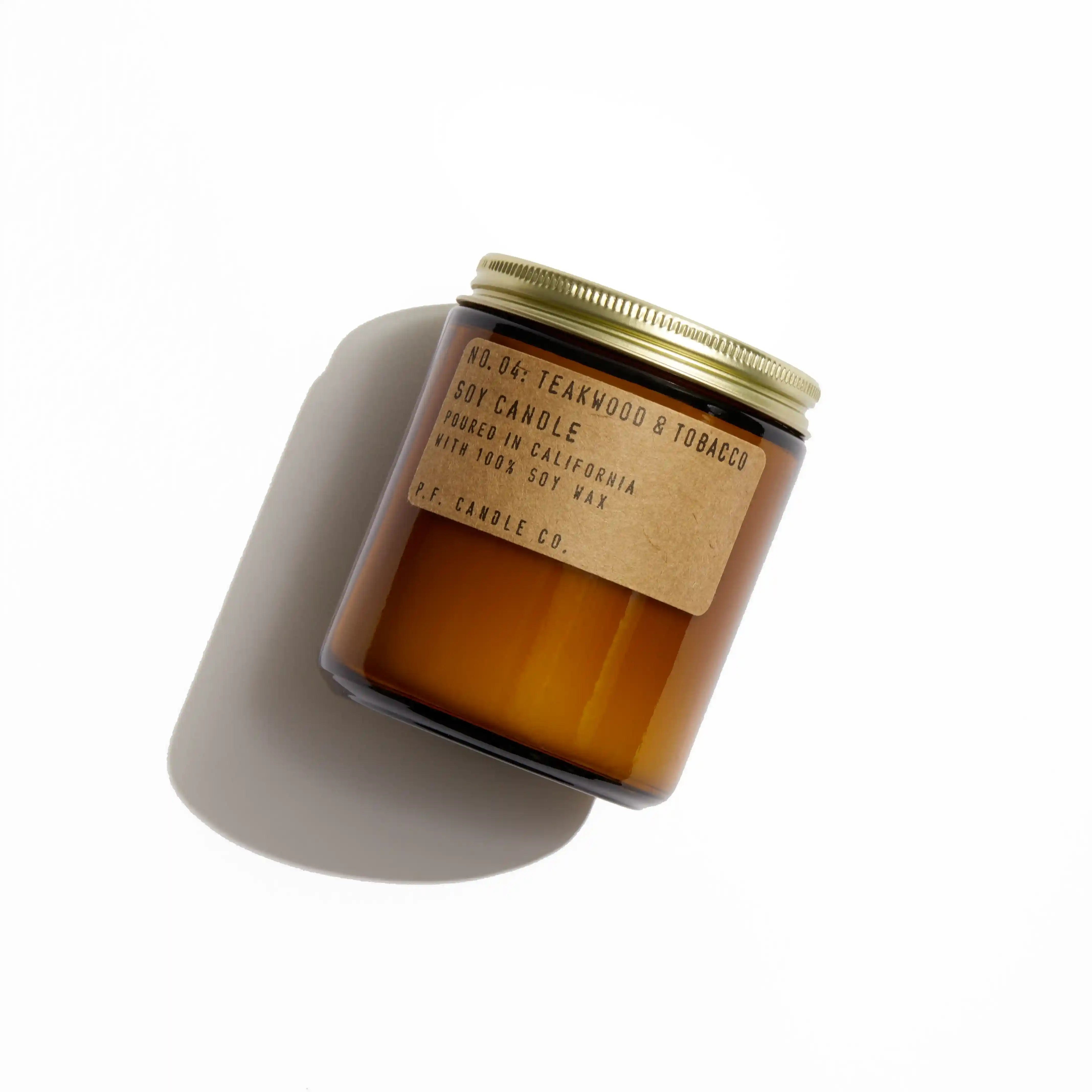 P.F. Candle Co. Teakwood & Tobacco Standard Soy Candle- 7.2 Oz