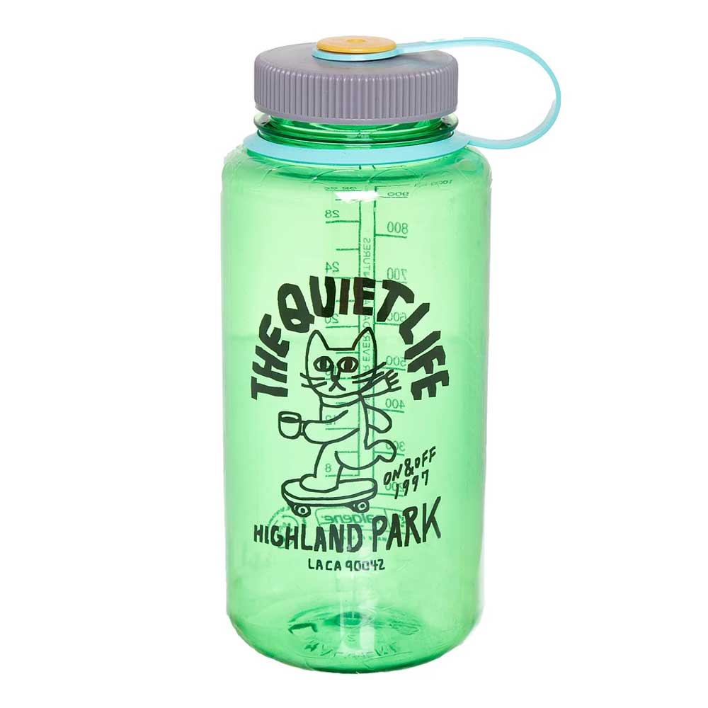 The Quiet Life Skating Cat Water Bottle, Green — available at Norwood