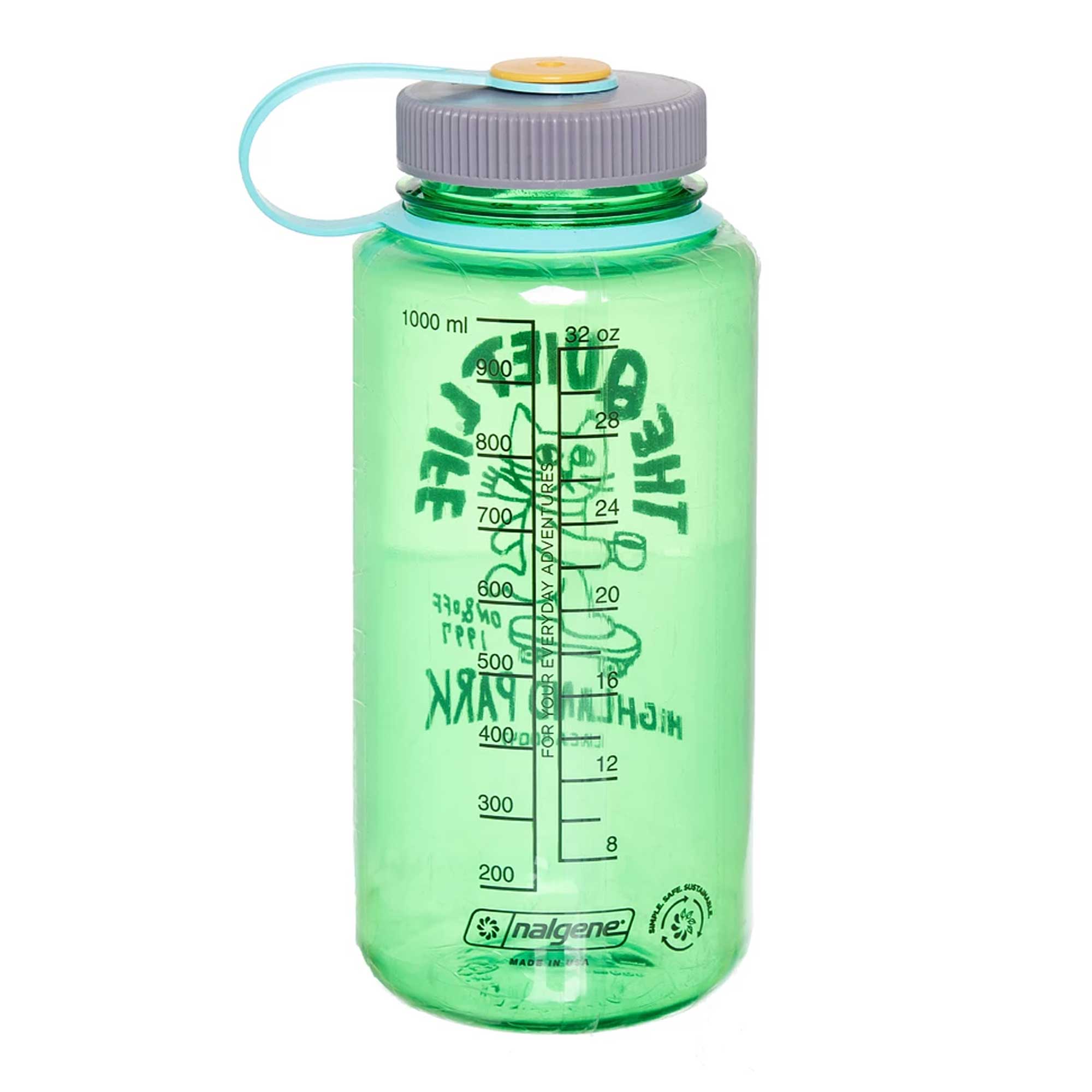 The Quiet Life Skating Cat Water Bottle, Green — available at Norwood