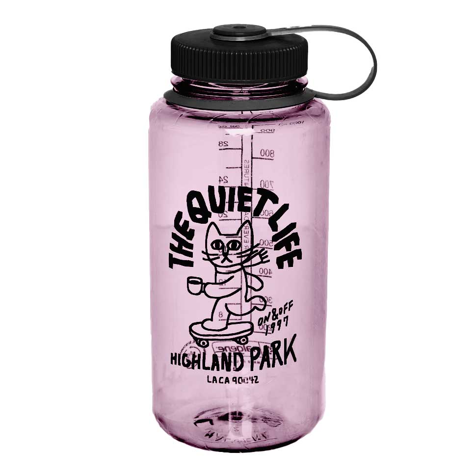 The Quiet Life Skating Cat Water Bottle, Pink — available at Norwood
