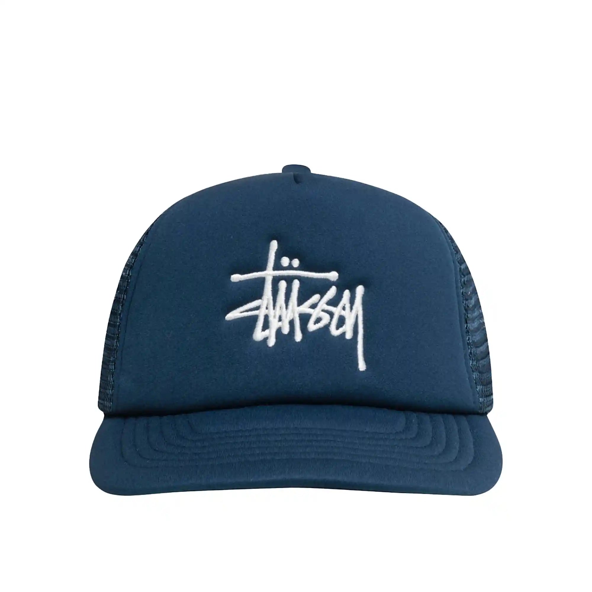 Stussy Big Basic Trucker Cap, deep blue — available at Norwood