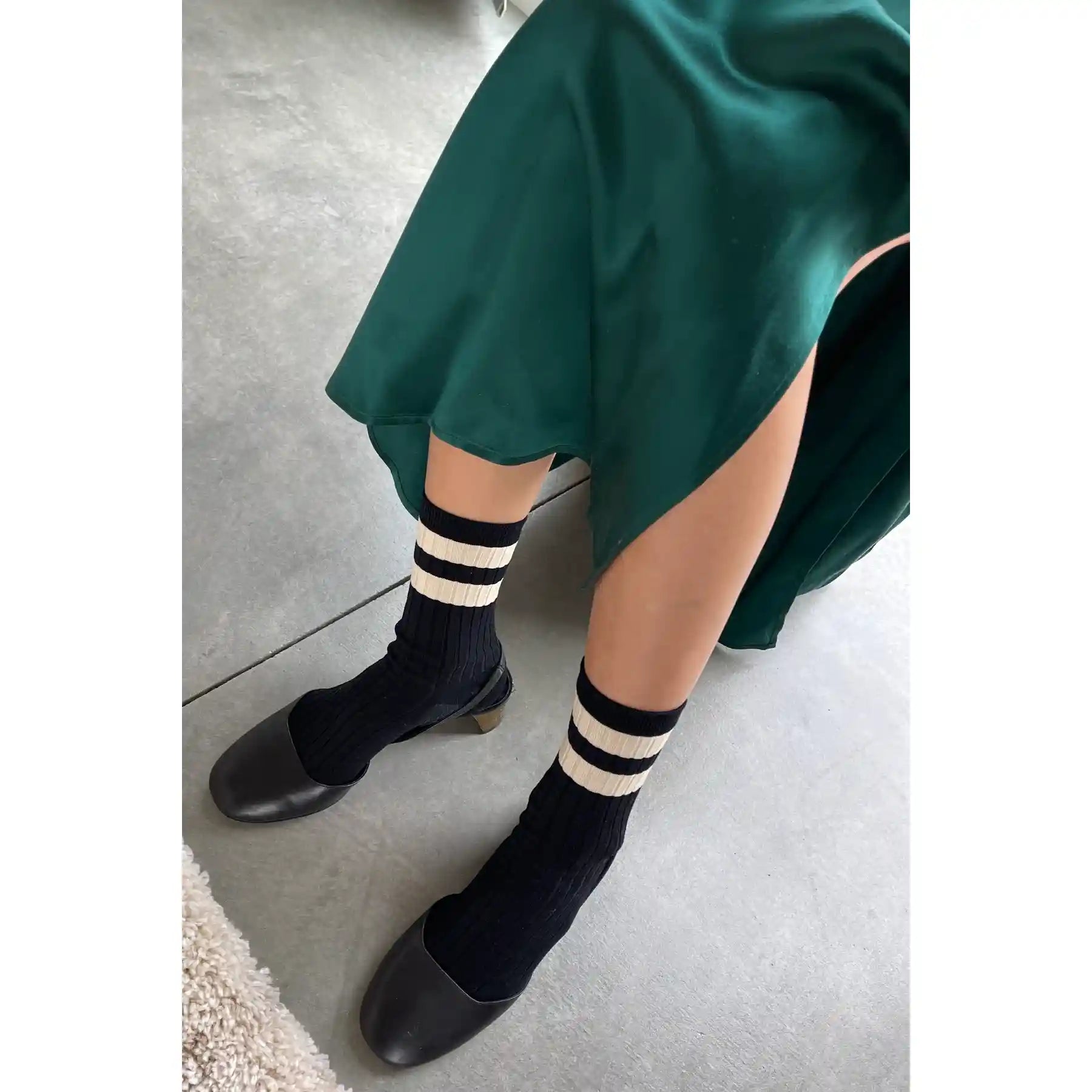 Le Bon Shoppe Her Varsity Socks, black