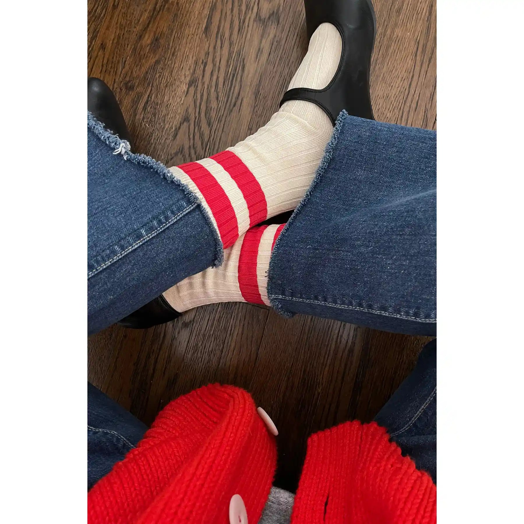 Le Bon Shoppe Her Varsity Socks, red