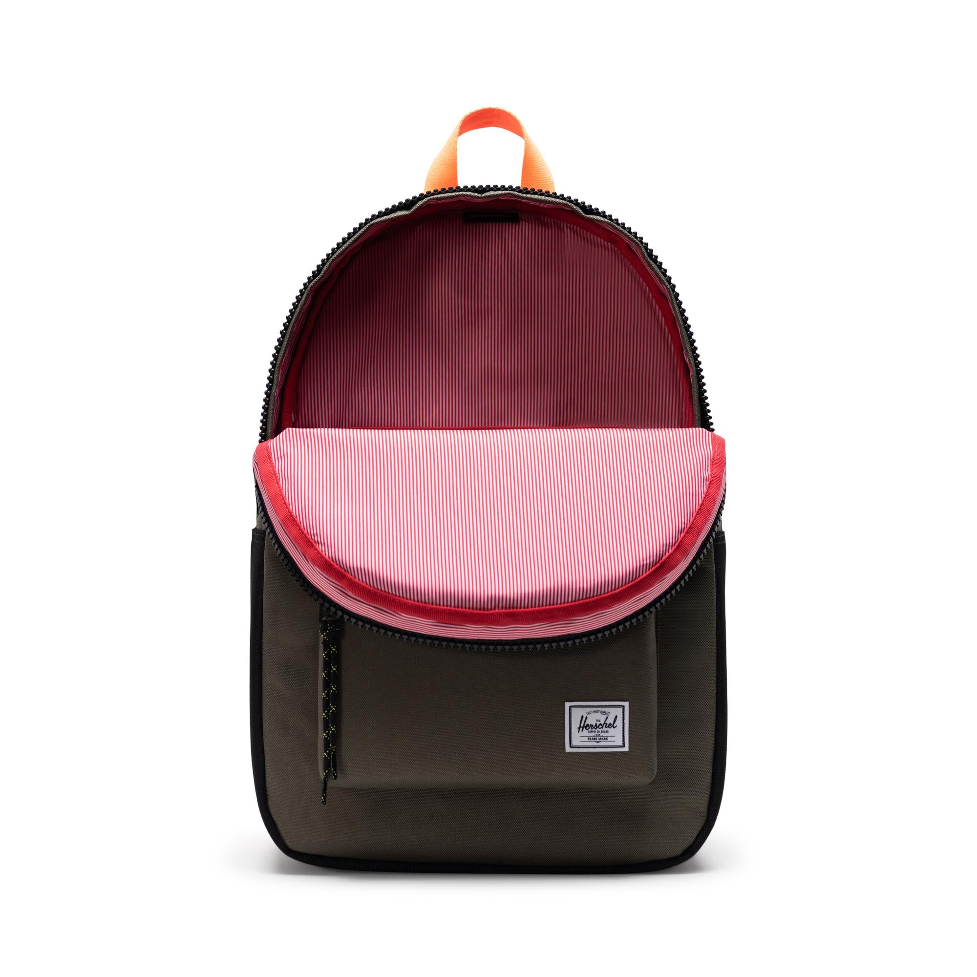 Herschel Settlement, ivy green/black/shocking orange — available at Norwood