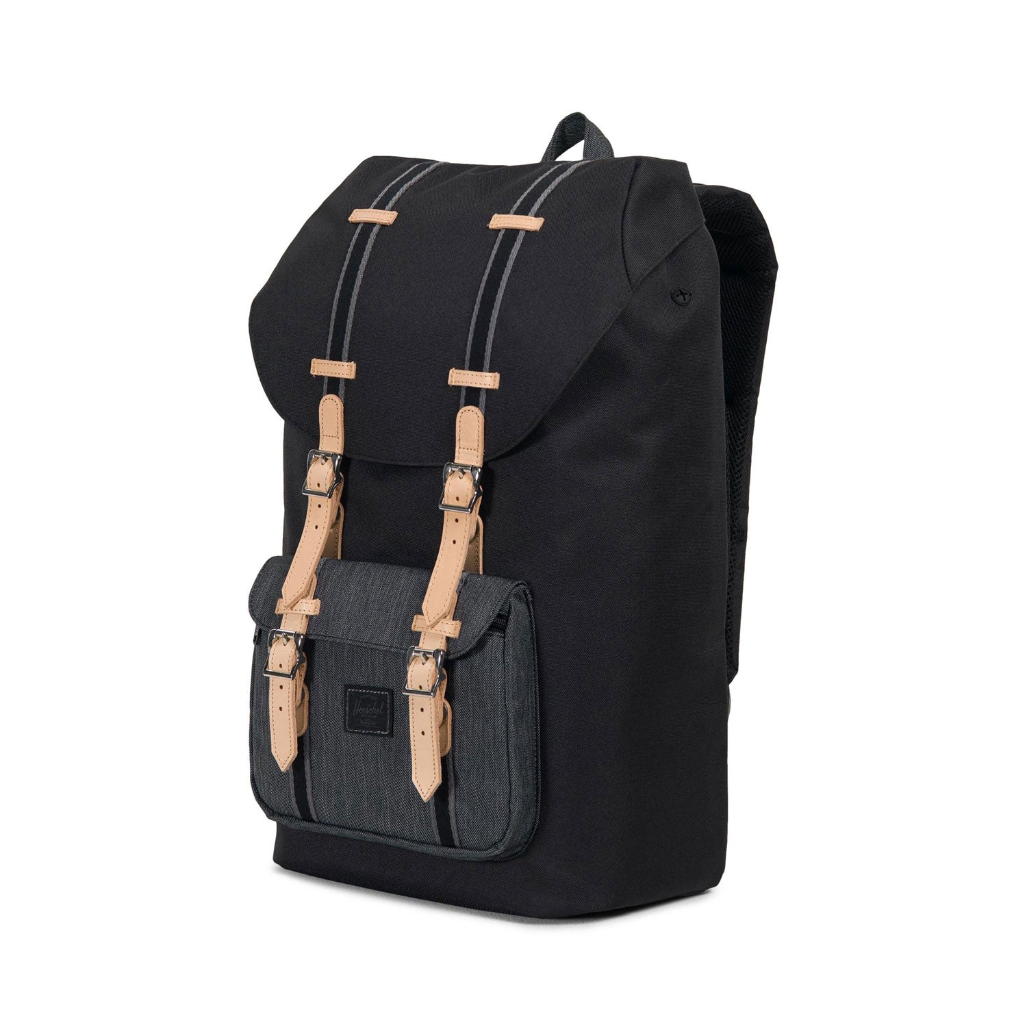 Herschel Little America Backpack, black/black denim — available at Norwood
