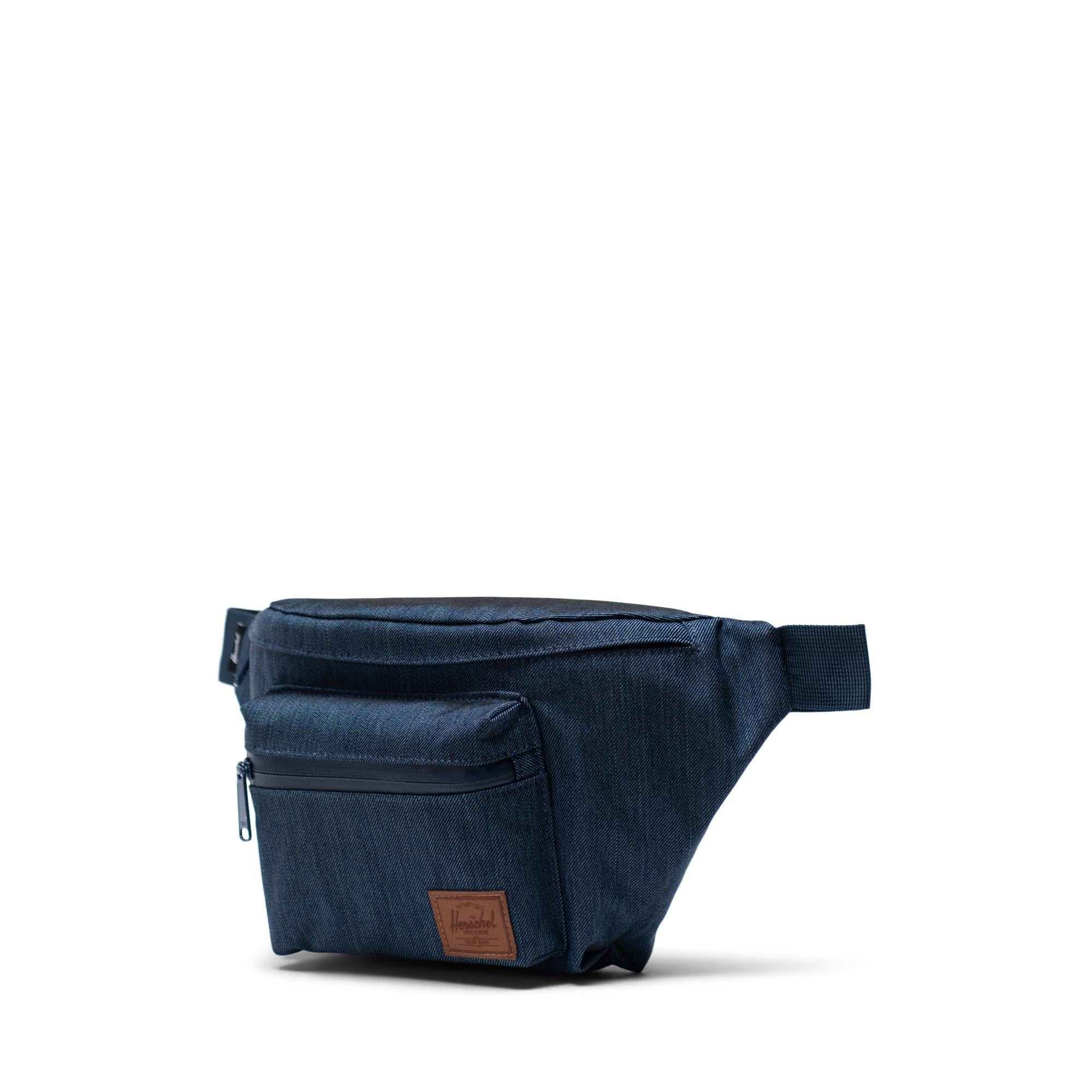 Herschel Seventeen Hip Pack, indigo denim crosshatch — available at Norwood