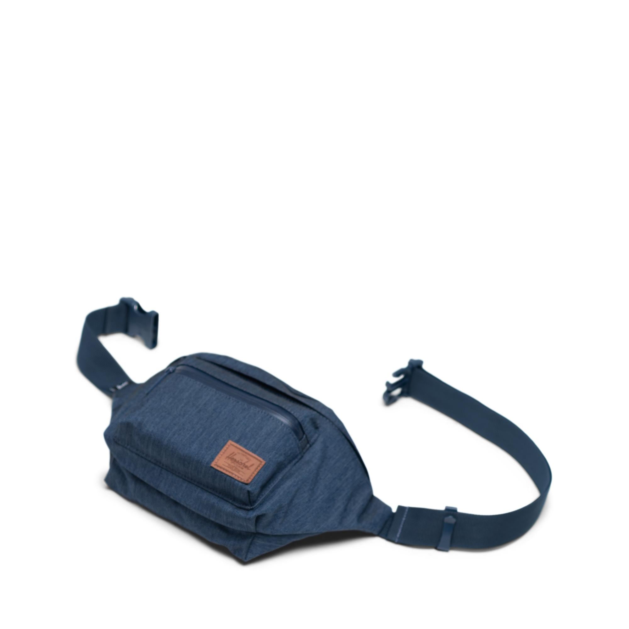 Herschel Seventeen Hip Pack, indigo denim crosshatch — available at Norwood