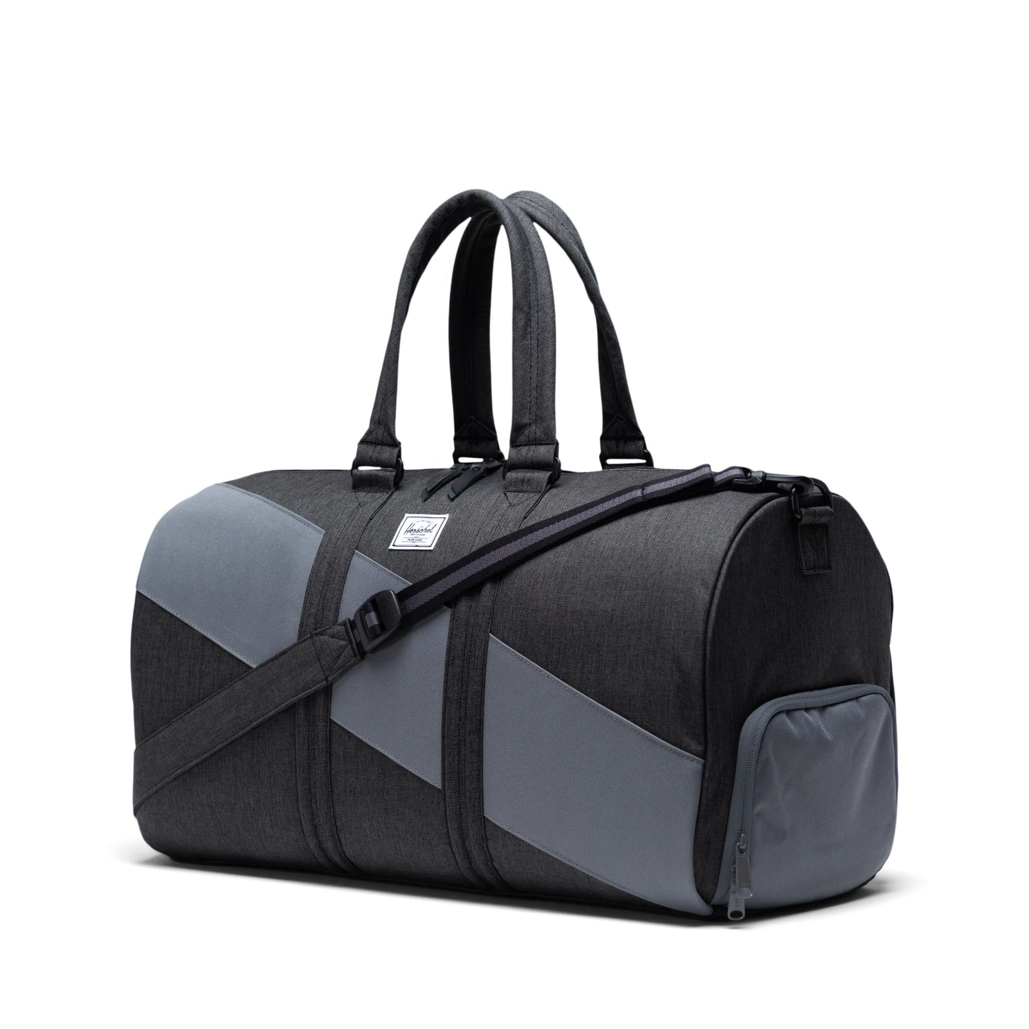 Herschel Novel Duffel Bag, Black Crosshatch/Quiet Shade/Periscope — available at Norwood