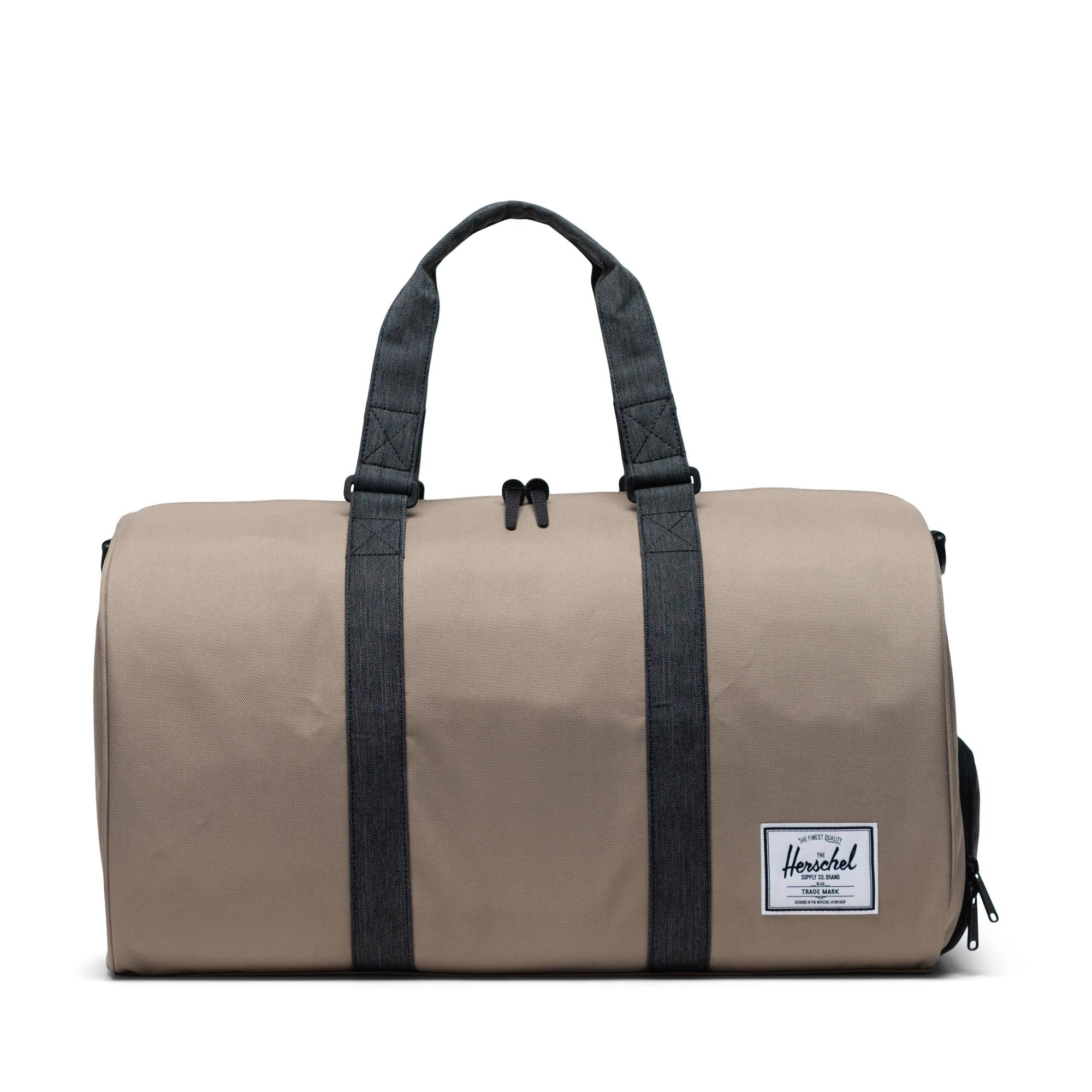 Herschel Novel Duffle, timberwolf/black denim — available at Norwood