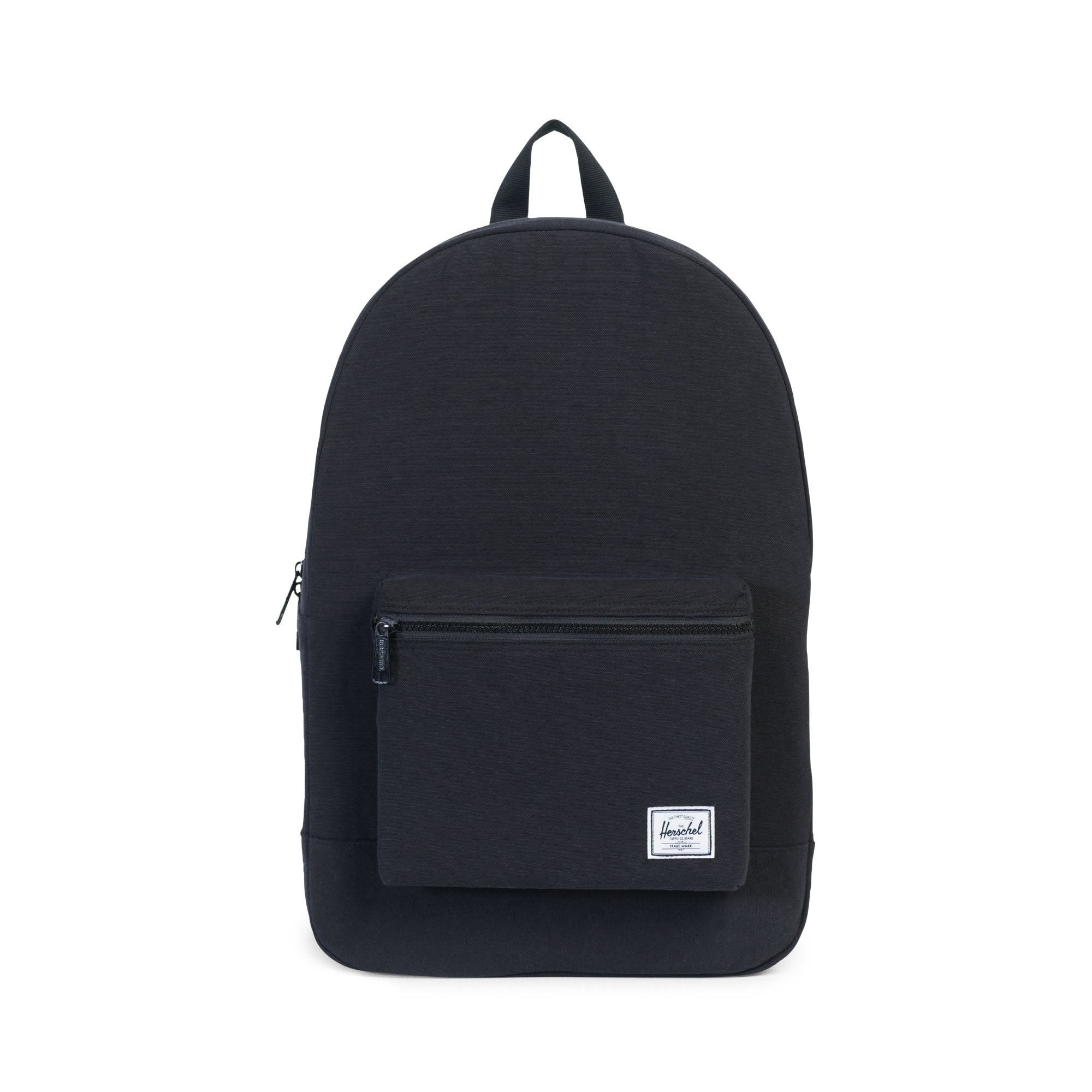 Herschel Daypack, black cotton canvas — available at Norwood