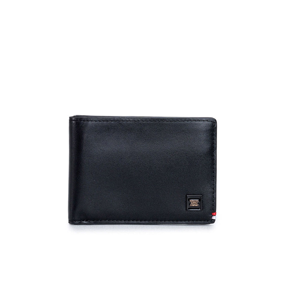 Herschel Merrit Wallet, Nappa Leather Black/Gold — available at Norwood