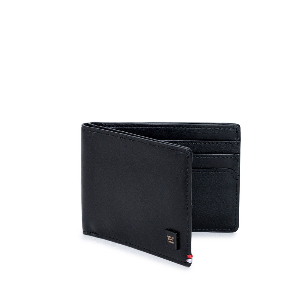 Herschel Merrit Wallet, Nappa Leather Black/Gold — available at Norwood
