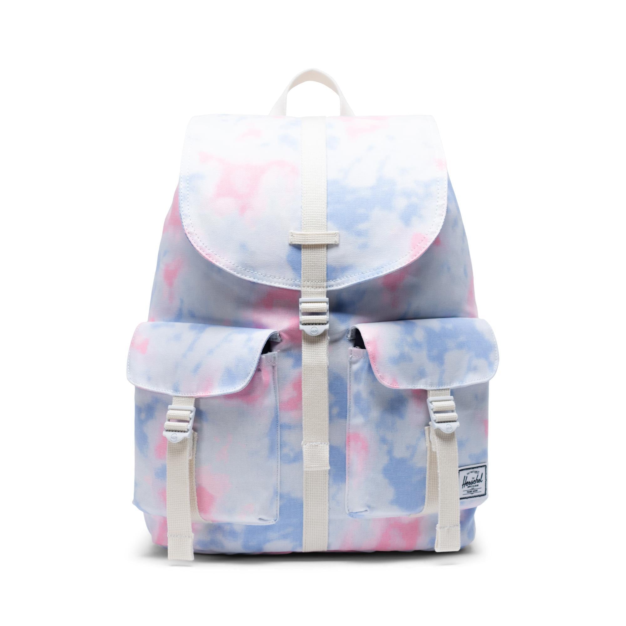 Herschel Dawson backpack, Tie dye pink/Blanc de blanc — available at Norwood