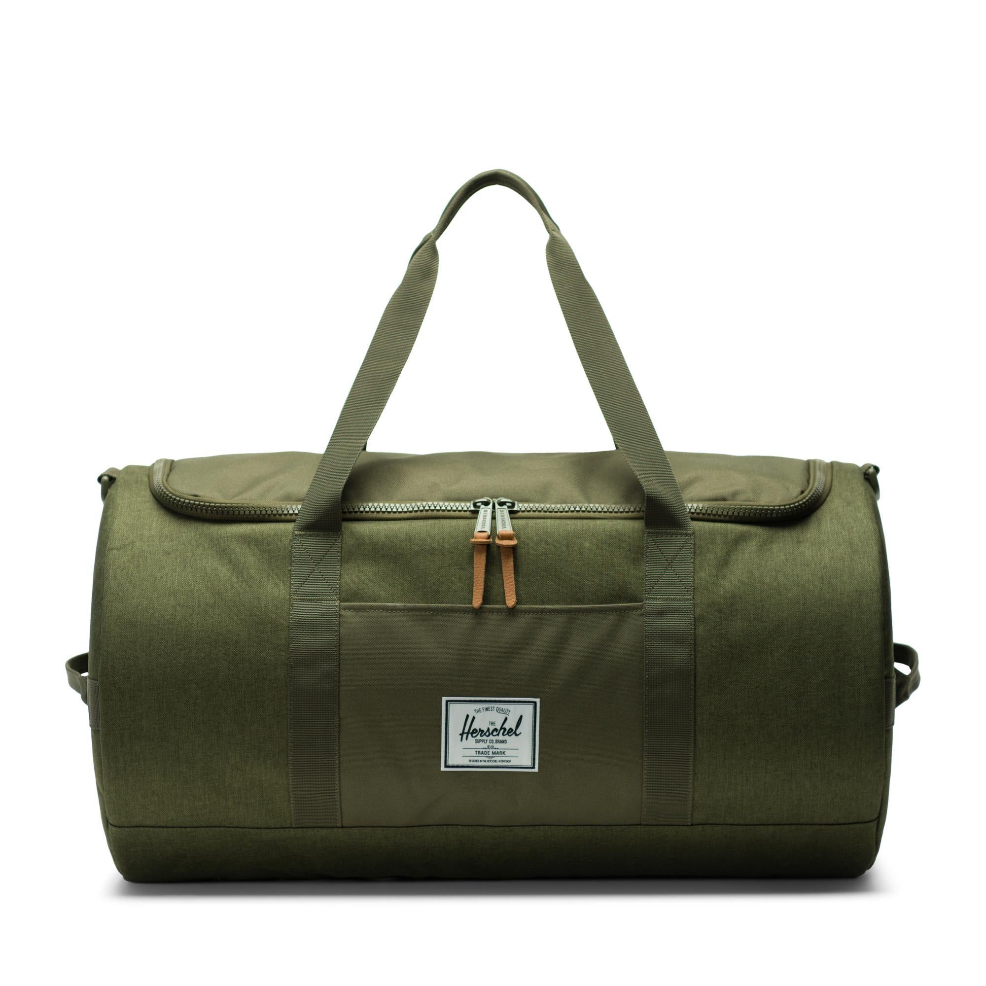 Herschel Sutton duffle - olive night crosshatch — available at Norwood