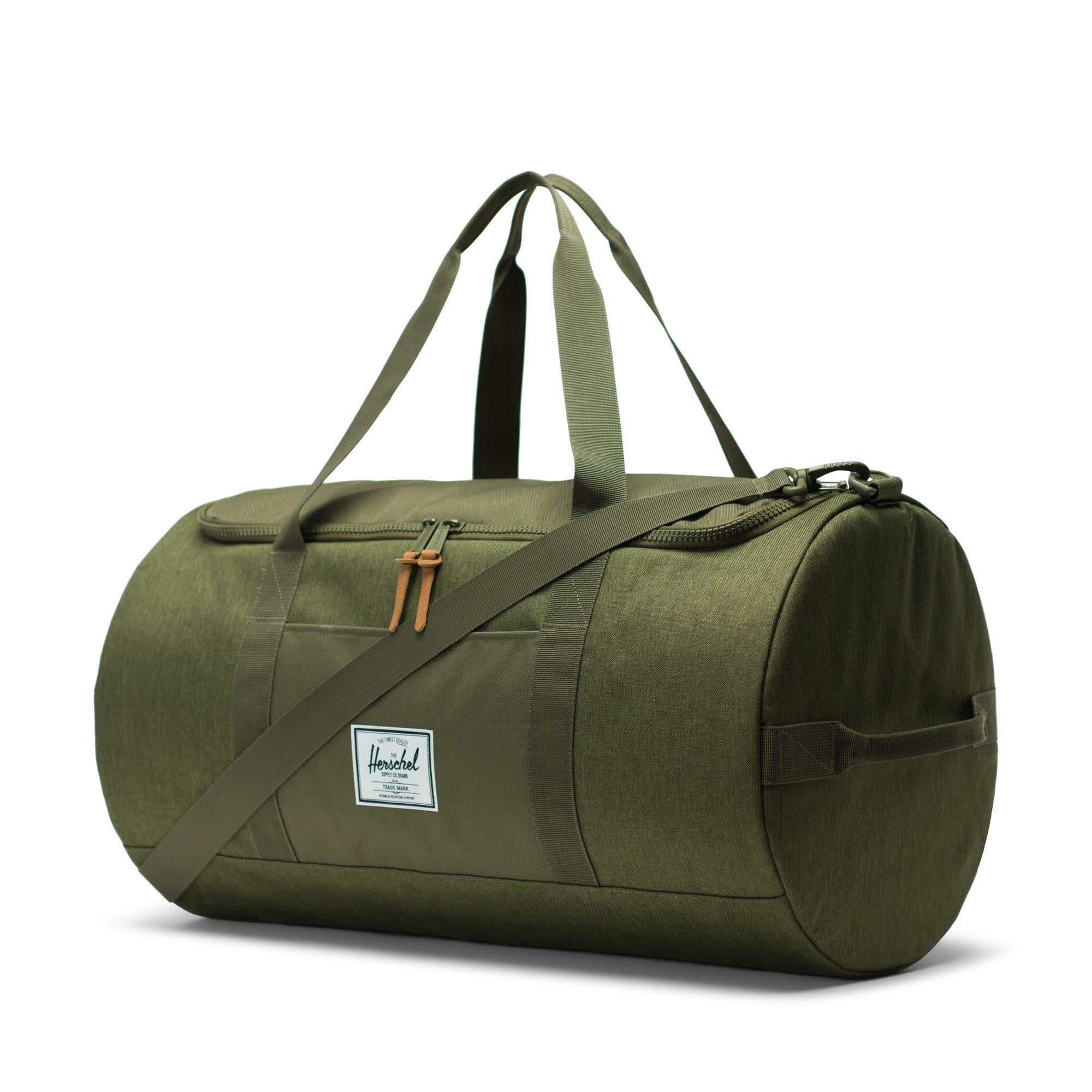 Herschel Sutton duffle - olive night crosshatch — available at Norwood