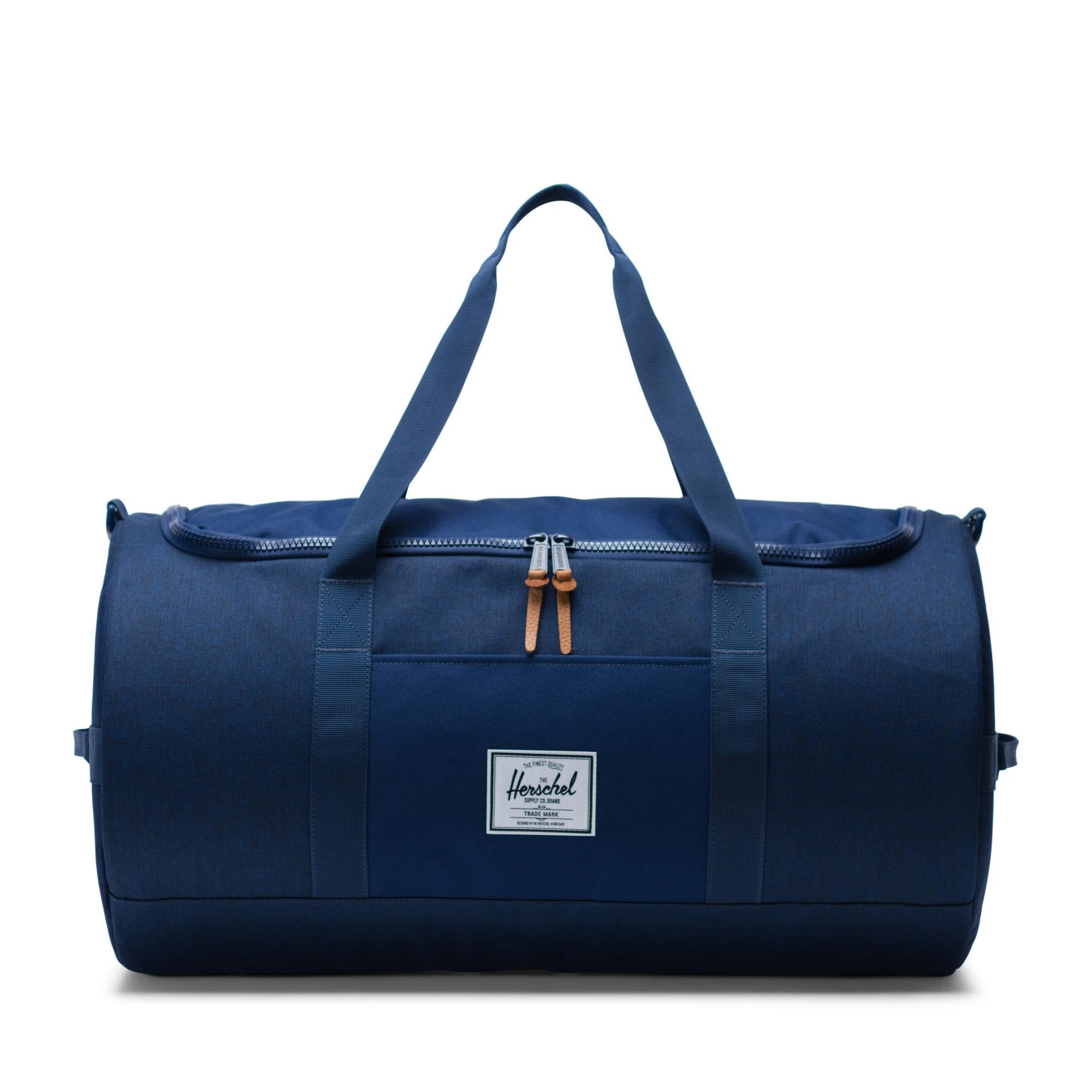 Herschel Sutton duffle - medieval blue crosshatch — available at Norwood