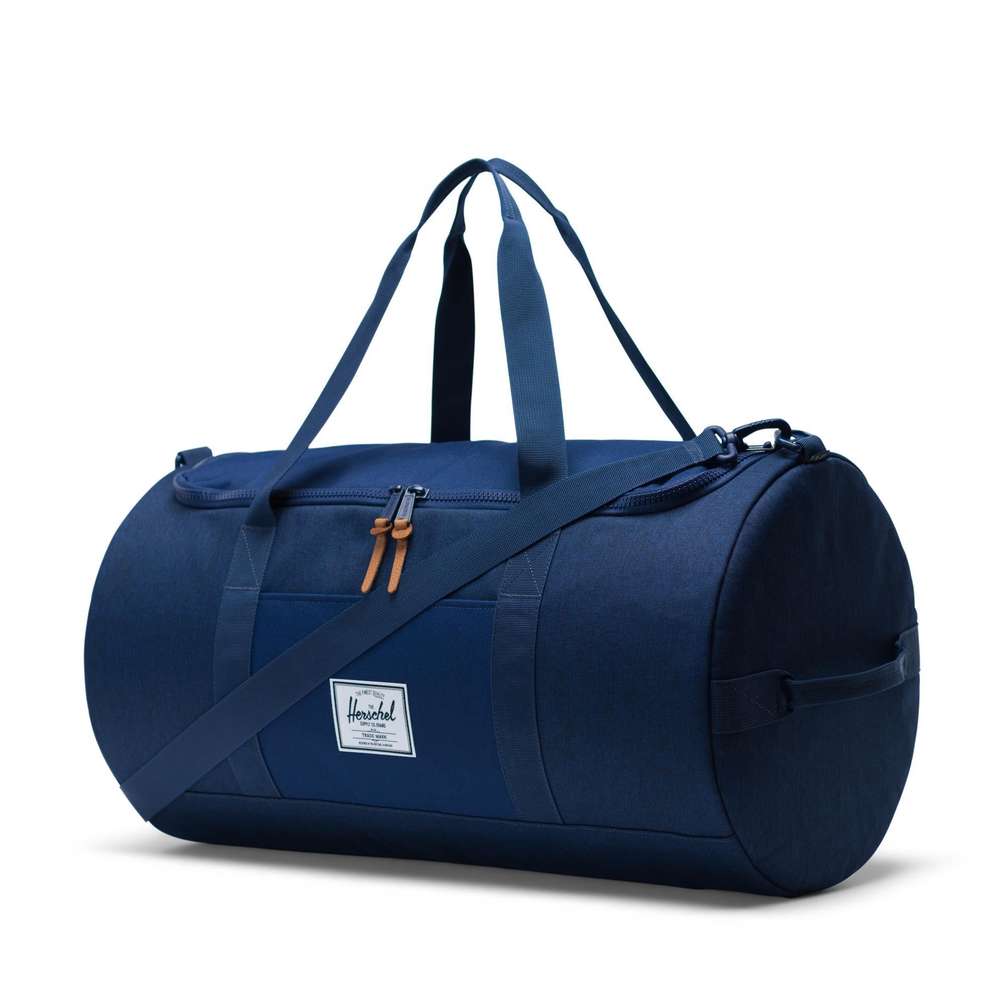 Herschel Sutton duffle - medieval blue crosshatch — available at Norwood