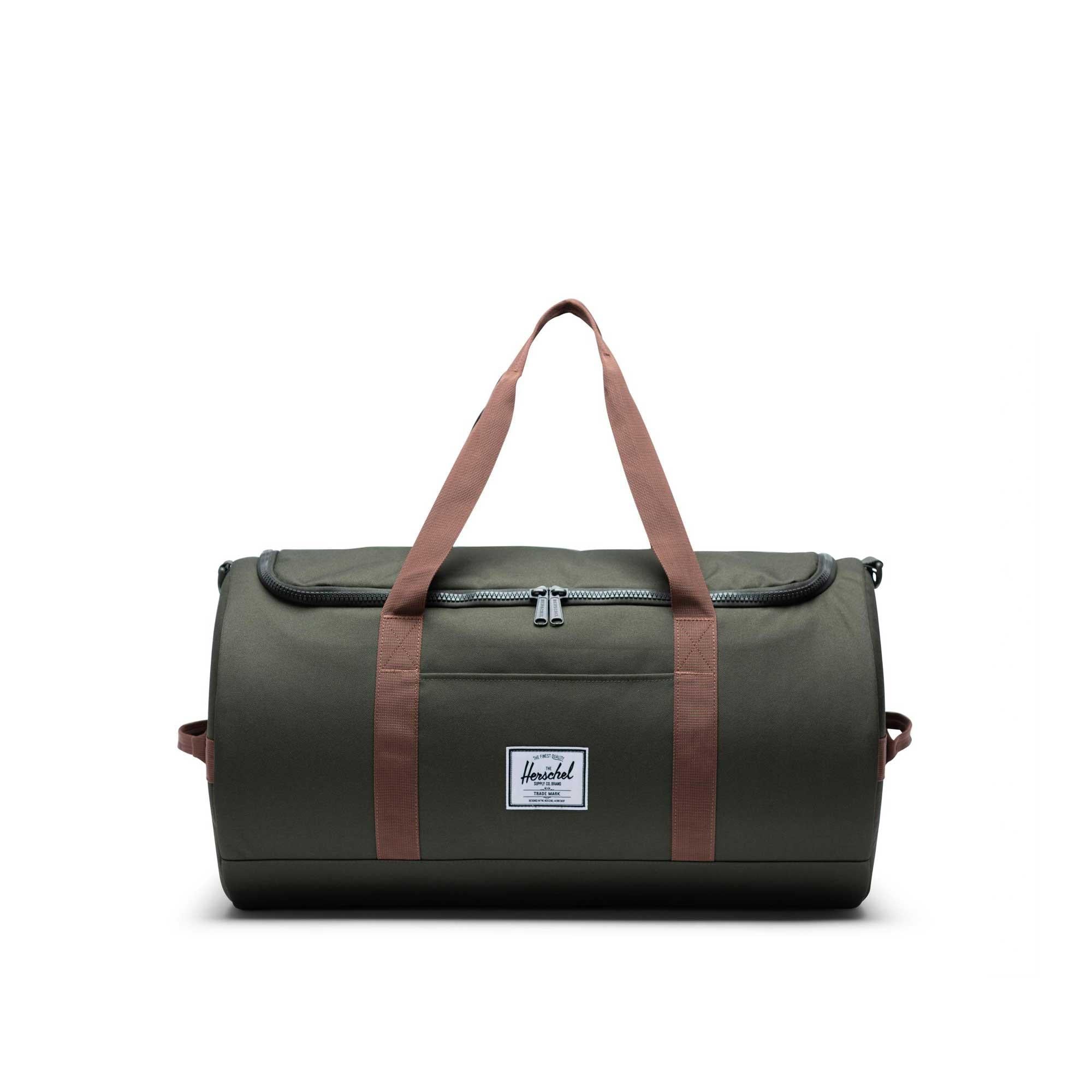 Herschel Sutton duffle, dark olive/saddle — available at Norwood