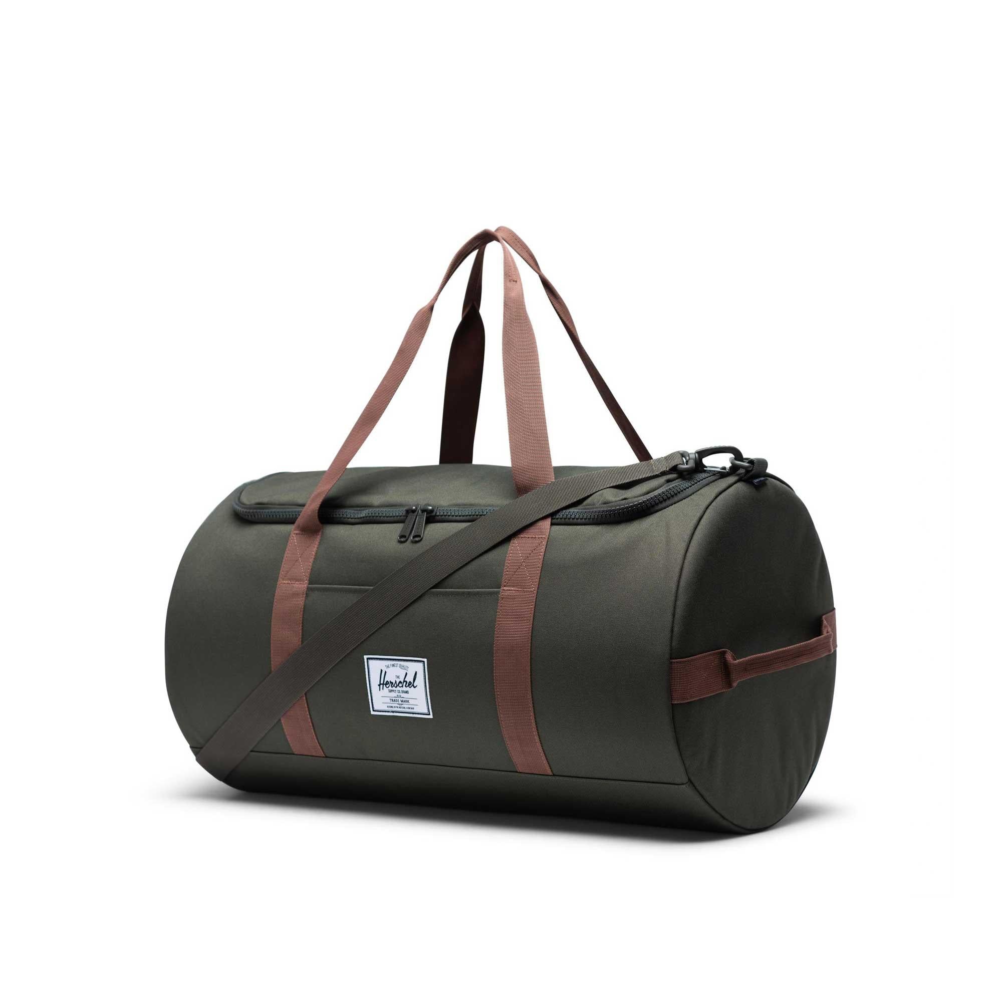 Herschel Sutton duffle, dark olive/saddle — available at Norwood