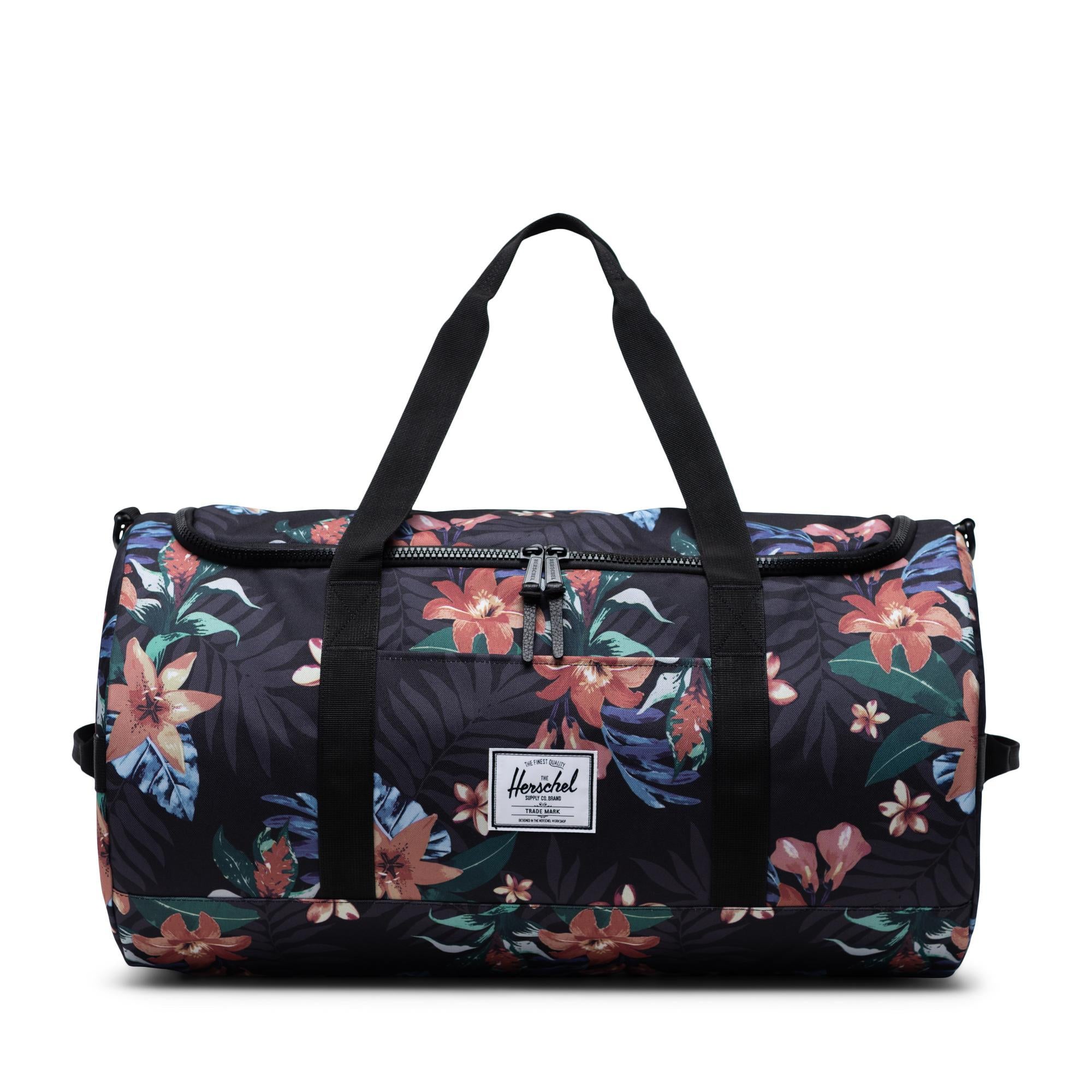 Herschel Sutton duffle, Summer Floral Black — available at Norwood