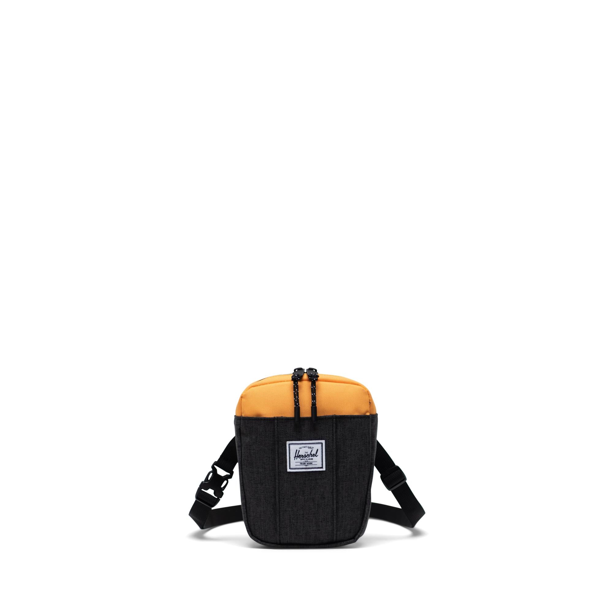 Herschel Cruz Crossbody, black crosshatch/black/blazing orange — available at Norwood