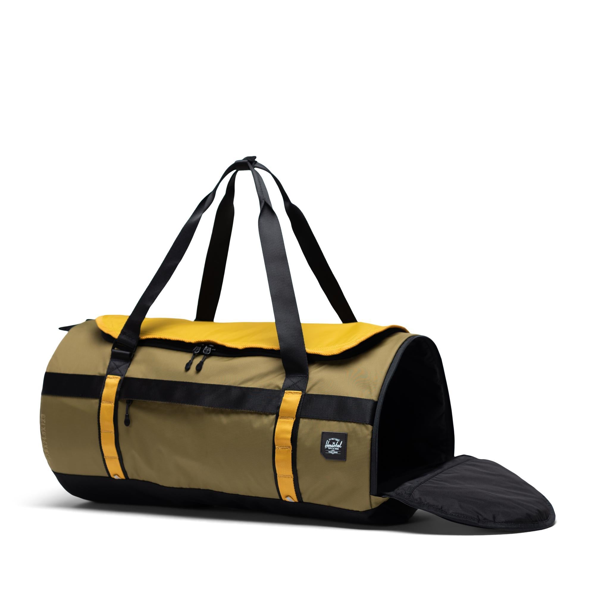 Herschel Sutton Carry-All duffel bag, Khaki Green/Arrowwood/Black — available at Norwood