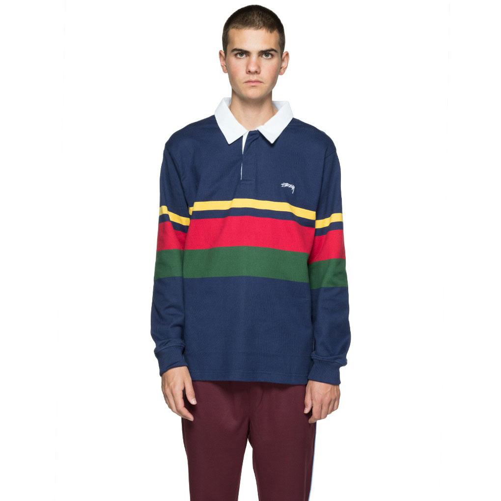 Stussy Lucas Stripe rugby shirt — available at Norwood